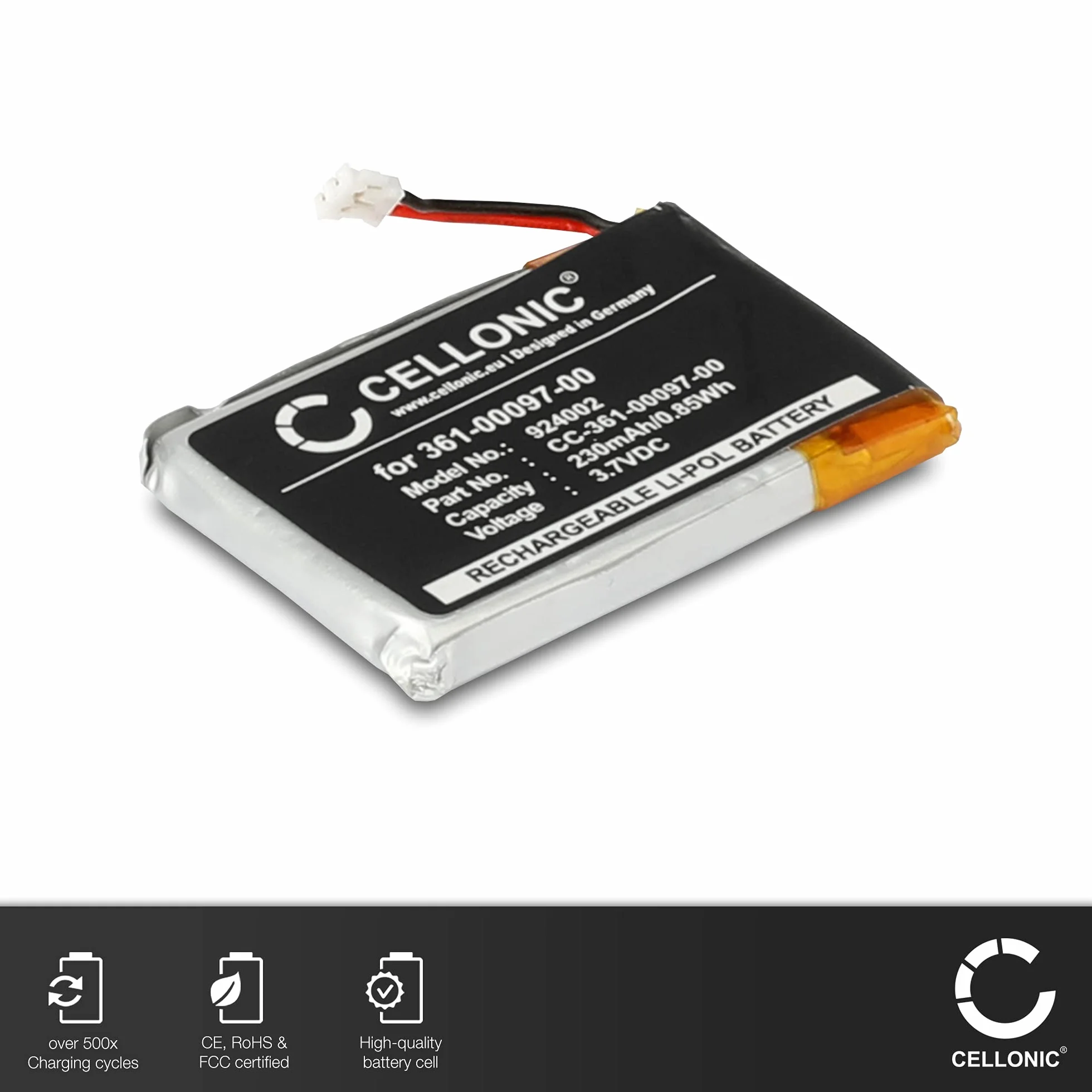 CELLONIC® Akumulator kompatybilny z Garmin Approach S60 Fenix 5 Fenix 5X 230 mAh