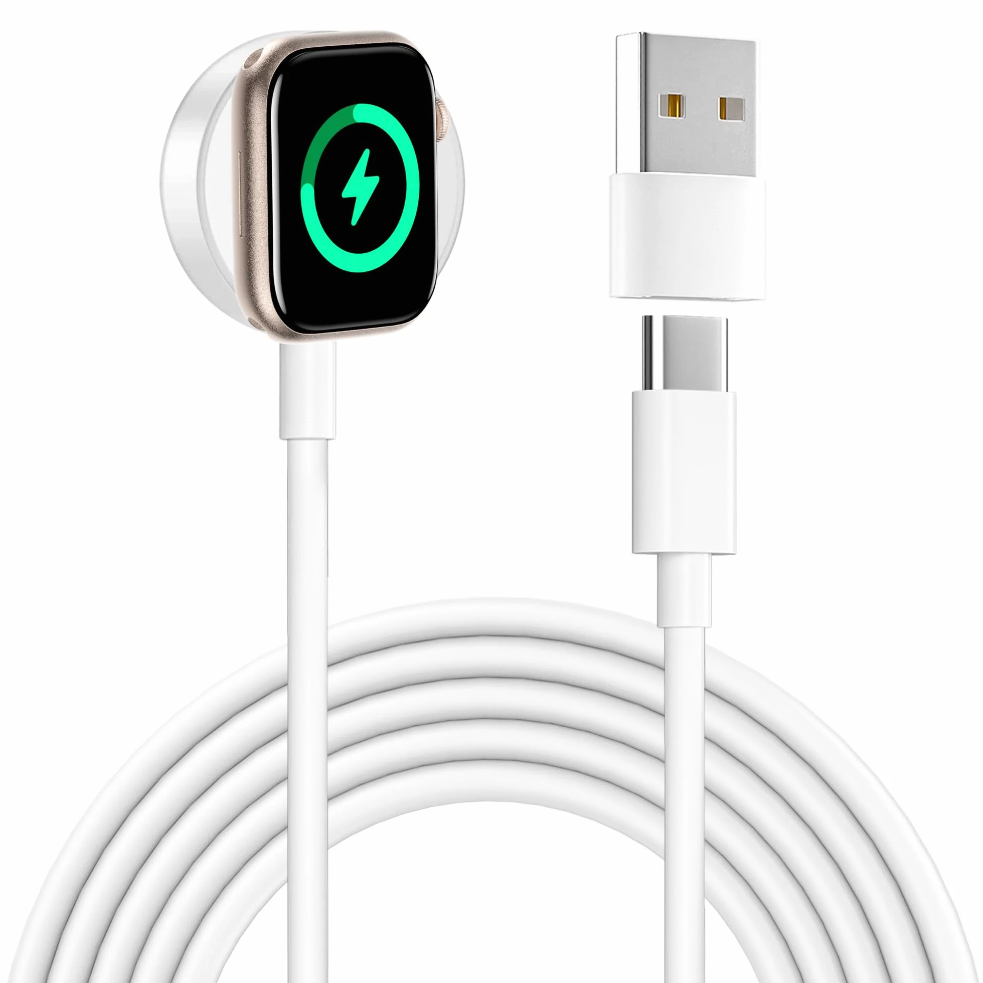 Ładowarka magnetyczna do Apple Watch z kablem 2M szybkie ładowanie bezprzewodowe Apple Watch Series 11/10/9/8/7/6/5/4/3/2/SE/Ultra