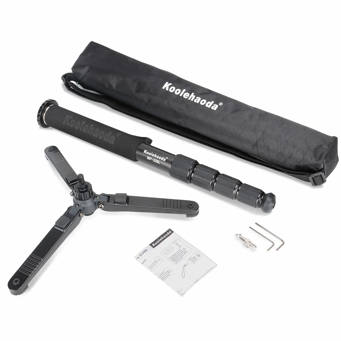 Koolehaoda MP-325L Monopody do aparatu, aluminiowy monopody teleskopowy 171 cm z podstawą statywu do lustrzanek cyfrowych, nośność 10 kg