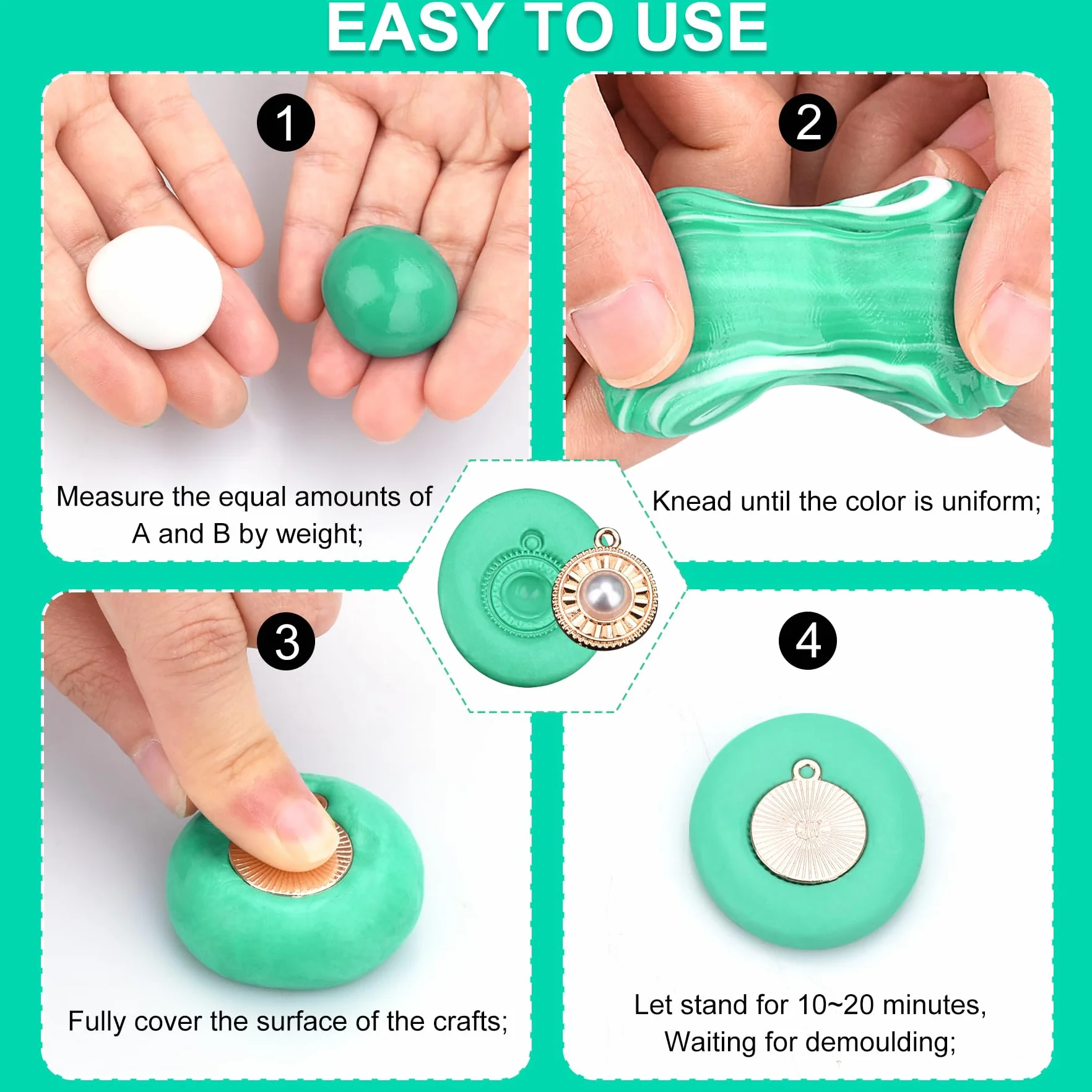 Zestaw pasty z gumy silikonowej – elastyczne formy 450 g/16 uncji, stosunek 1:1 do żywicy, odlewu, mydła, świec, rękodzieła