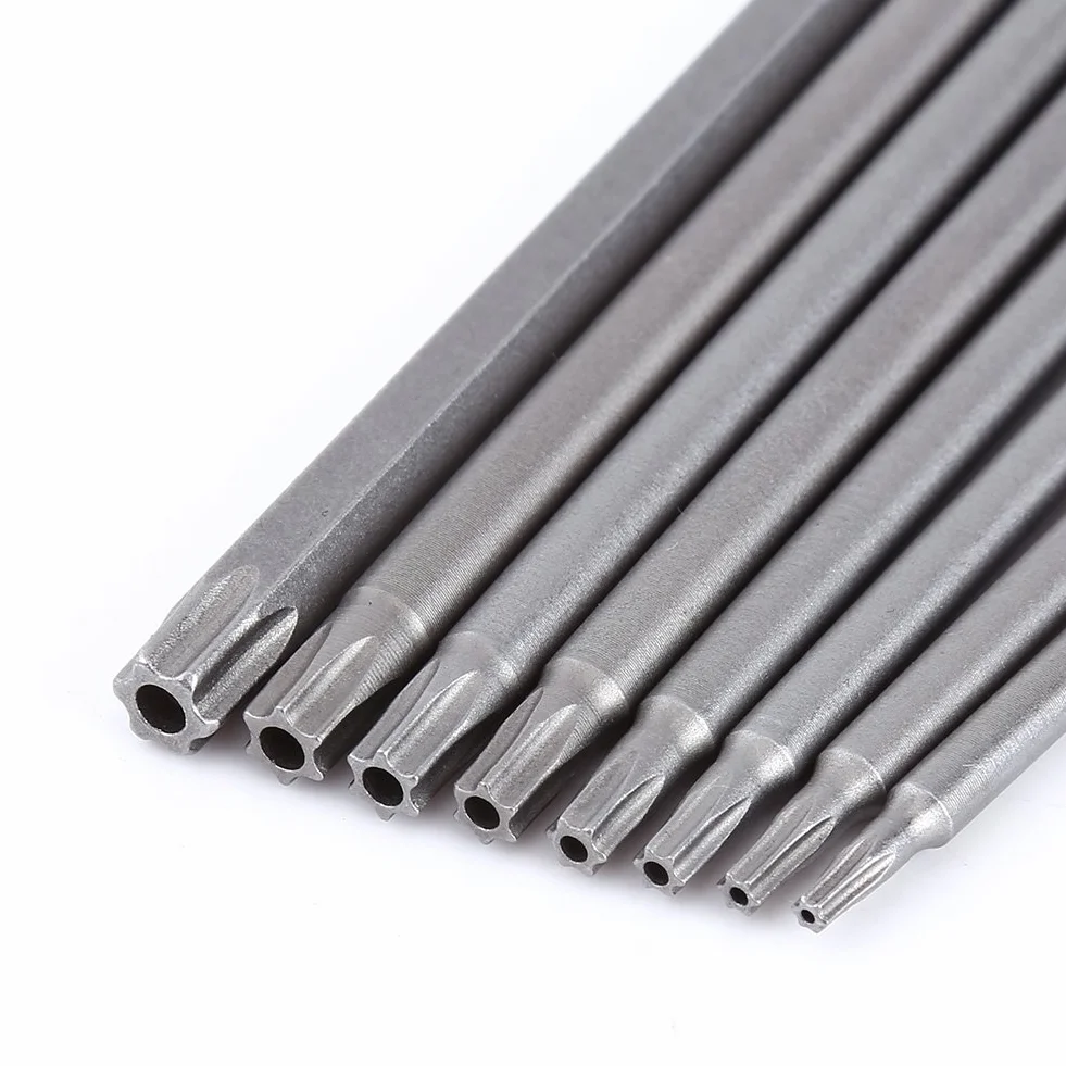 8 Sztuk 150mm S2 Steel Star T8, T10, T15, T20, T25, T27, T30, T40 Torx Torx Długie Bity Głowica Wkręów Zestaw Narzędzi Ręcznych Wiertła Zestaw Śrubokrętów Magnetycznych