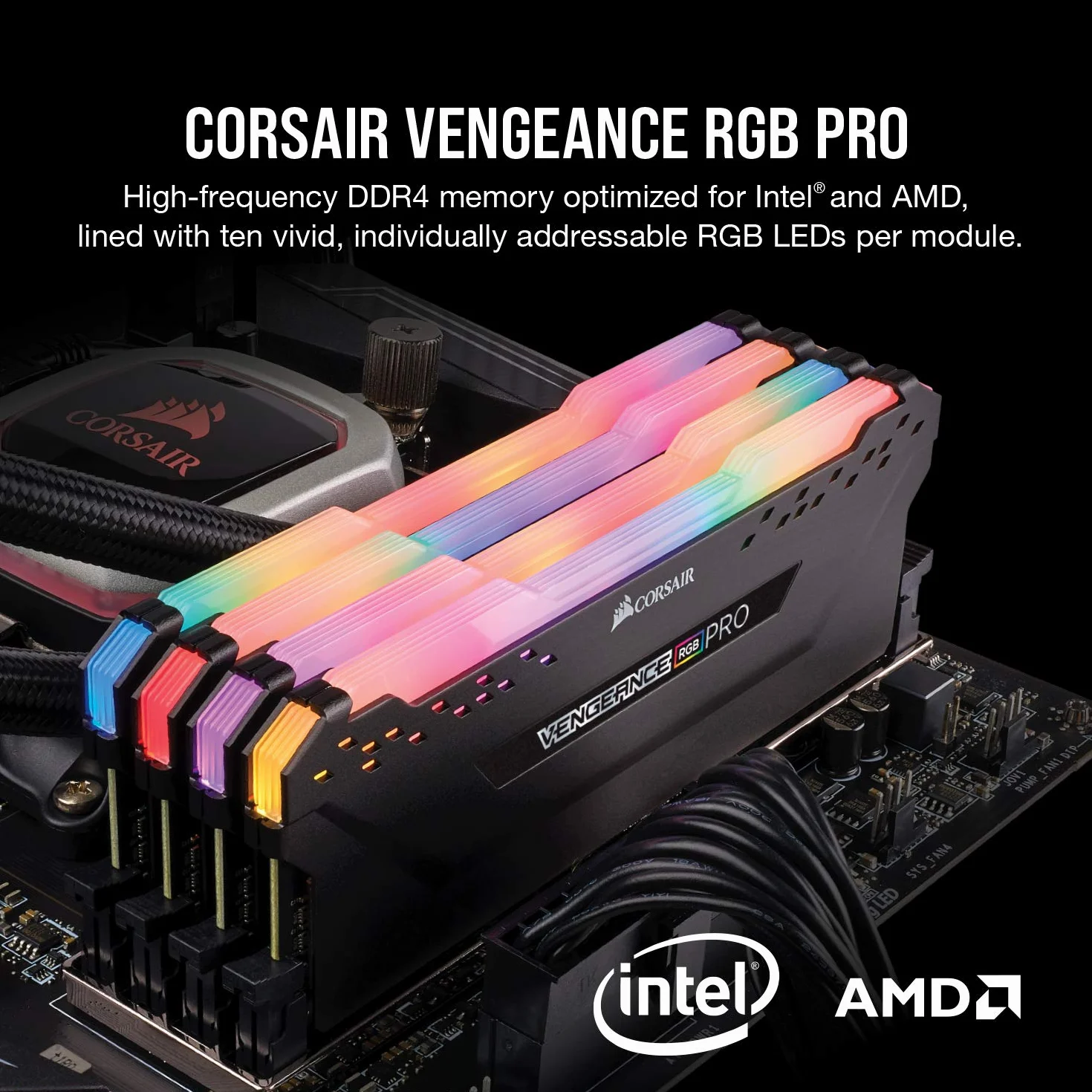 Corsair VENGEANCE RGB PRO 32GB DDR4 3200MHz C16 Desktop Memory Black