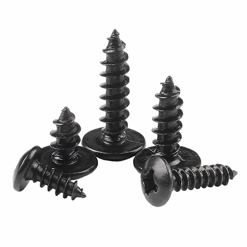 20 sztuk wkrętów samogwintujących M5 x 16 mm czarne wkręty krzyżowe ze stali węglowej do drewna materiałów miękkich i płyt gipsowych z okrągłymi łbami