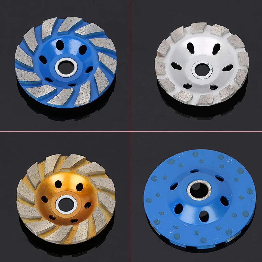 Diamentowe ściernice garnkowe, diamentowe elektronarzędzia do szlifowania 4" 100 mm Diamentowa tarcza szlifierska w kształcie misy, beton, granit, kamień, tarcza ceramiczna(Blue)