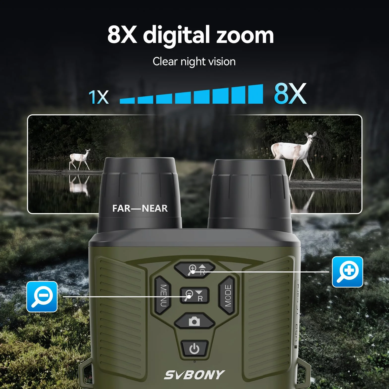 Svbony 8X Noktowizor, 4K Cyfrowe Gogle Noktowizyjne