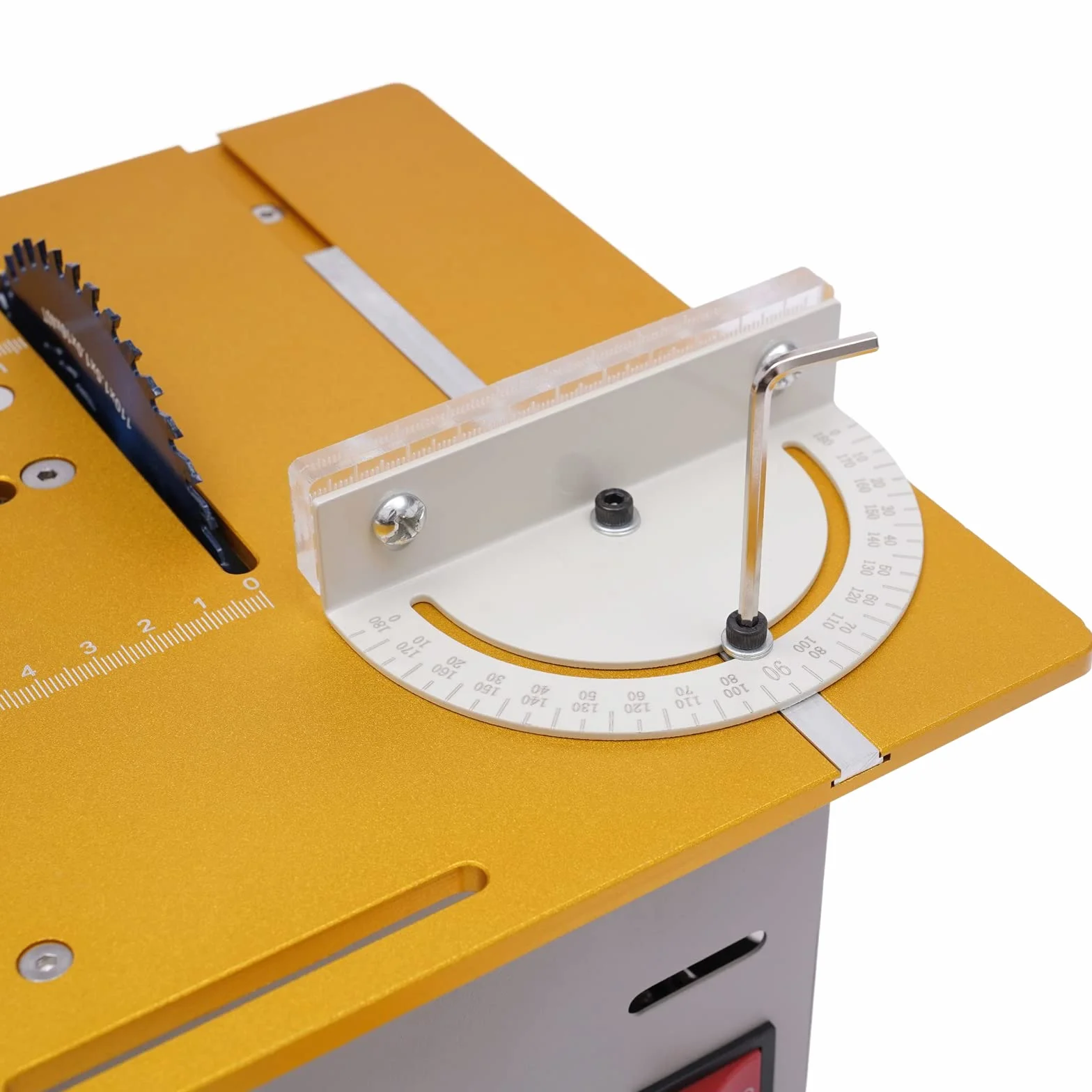 Mini piła stołowa 300 W, modelarstwo, piła tarczowa z 4 brzeszczotami i akcesoriami