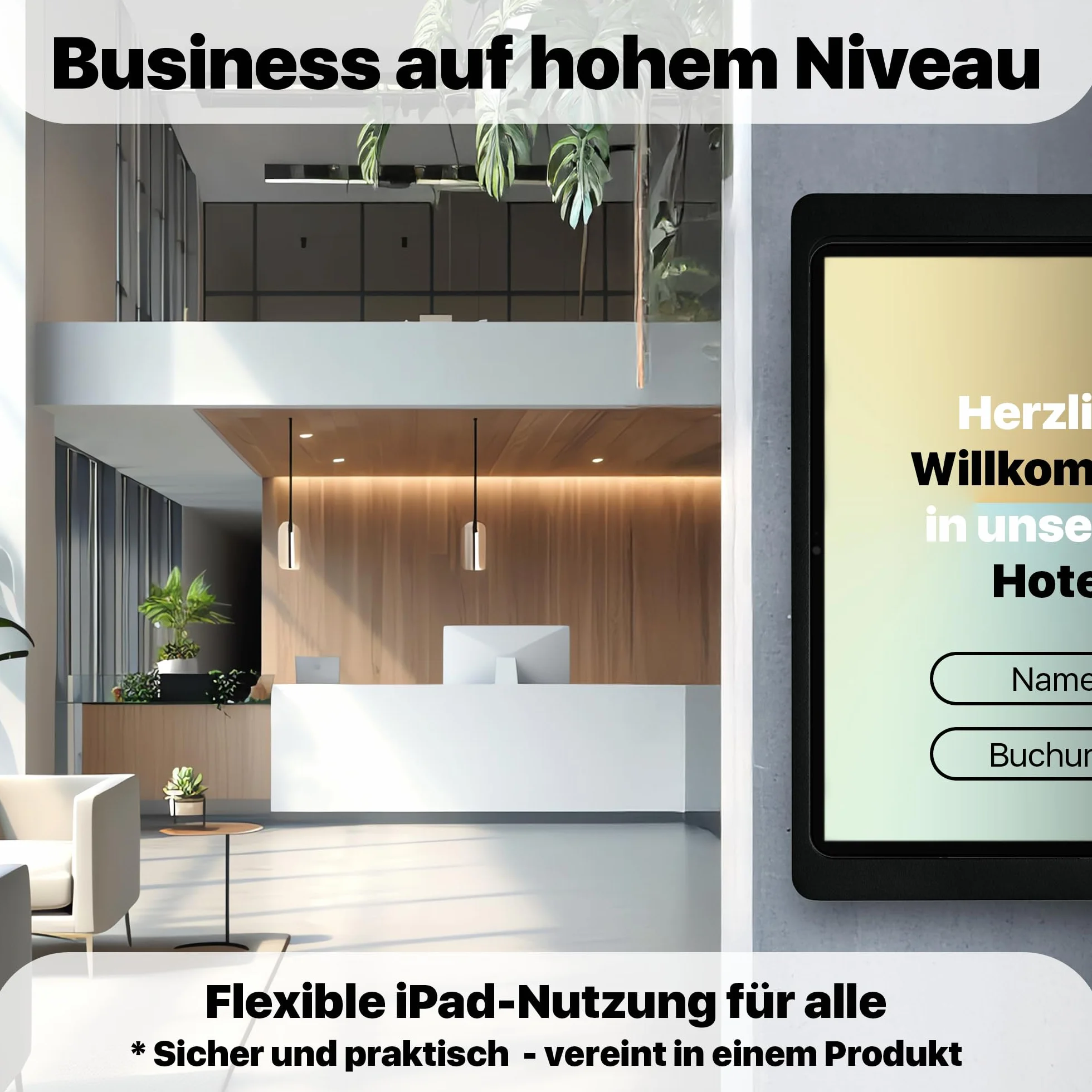 Uchwyt ścienny do iPad 10, 10,9 cala, zabezpieczający przed kradzieżą, czarny