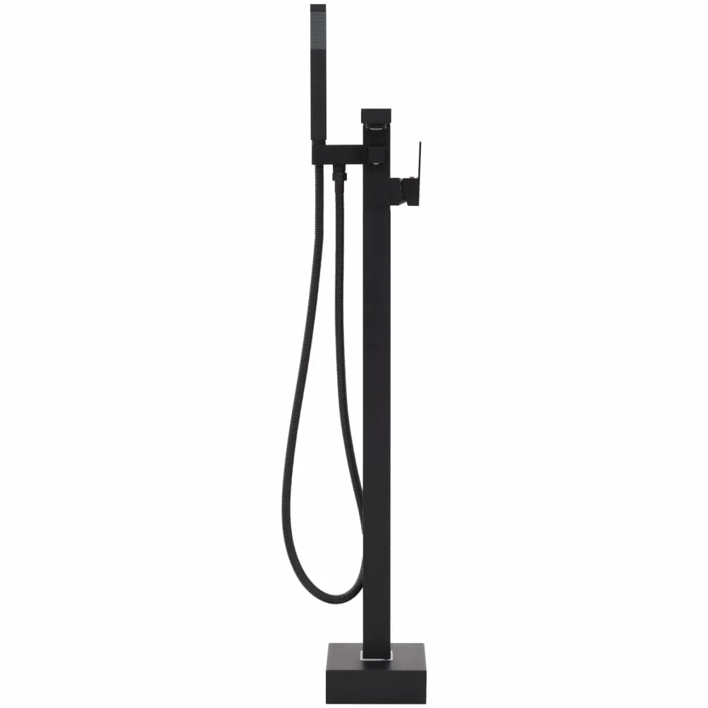 Wolnostojąca armatura wannowa czarna stal szlachetna 90 cm z słuchawką prysznicową, wąż 150 cm, wlot do wanny, wlot wody, wylot wanny, bateria mieszakowa do renowacji łazienki