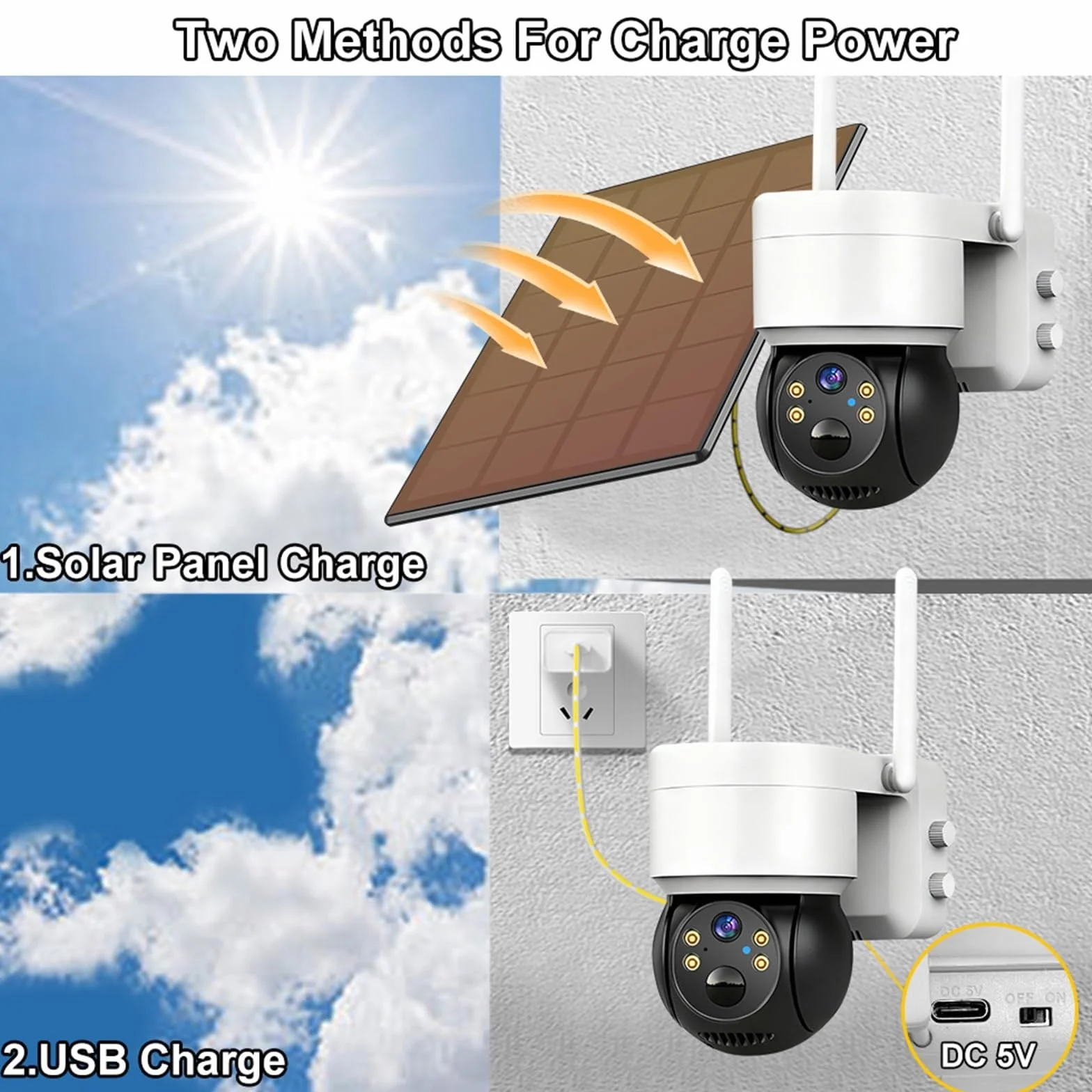Kamera Wi-Fi 8MP Solar PIR Wykrywanie ludzi Noktowizor Zewnętrzna wodoodporna kamera wideo IP Żywotność baterii Monitor CCTV | WIFI Cam 128G Card