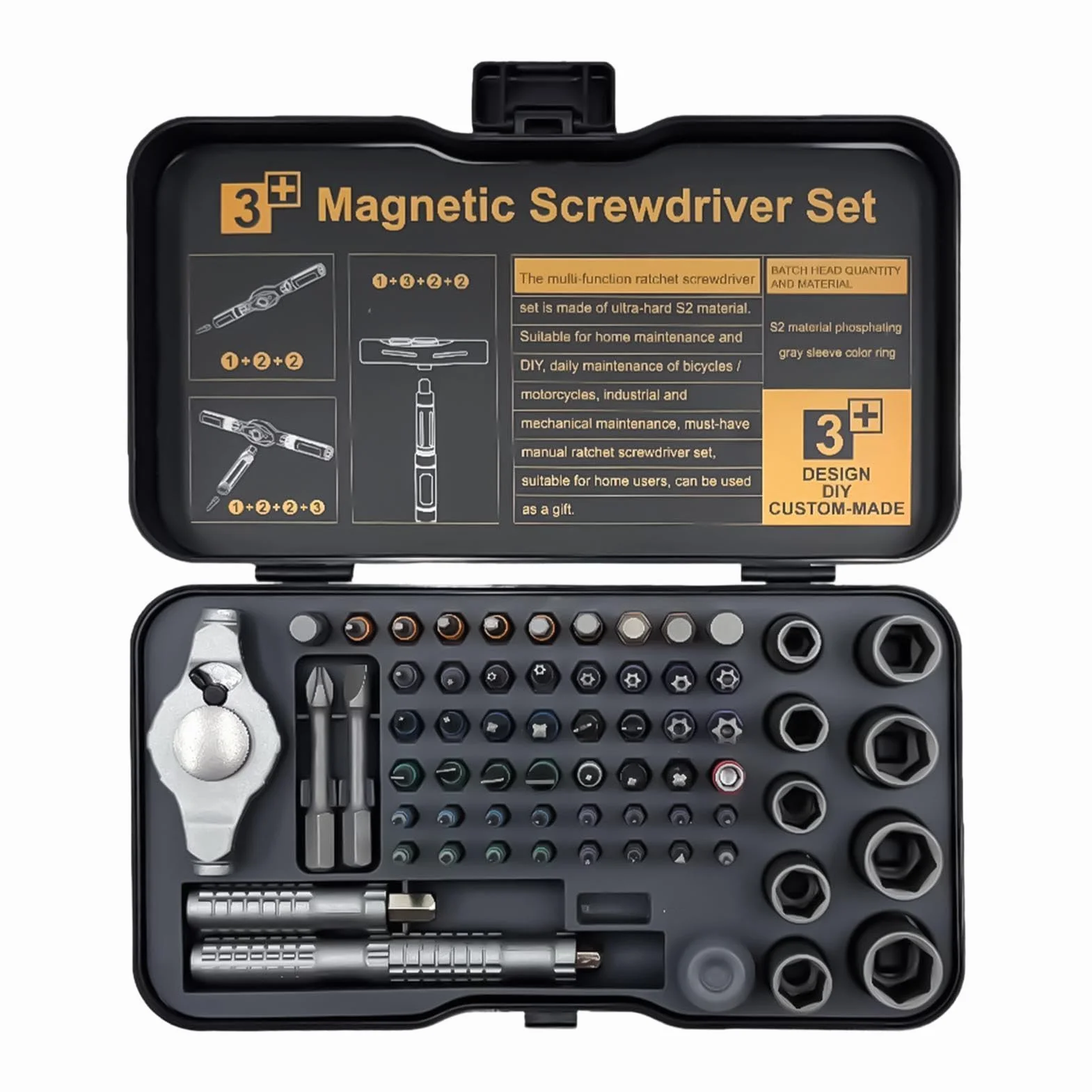 Zestaw Magnezowych Grzechotkowych Śrubokrętów Precyzyjny Zestaw Narzędzi | Ergonomiczny Uchwyt Mini Zestaw Grzechotkowy Do Domu, Garażu, Elektroniki, Komputera, Zegarka, Samochodu,