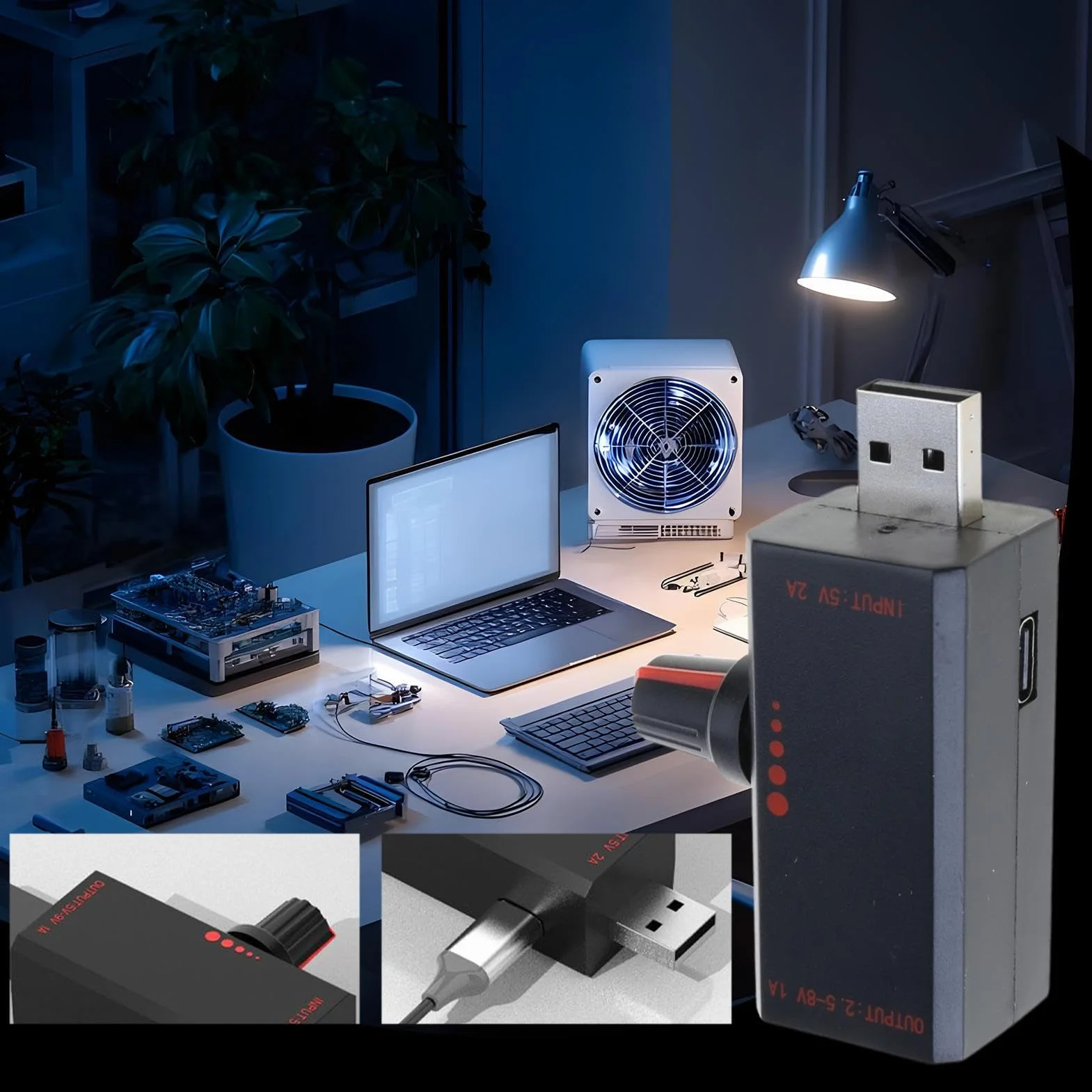 Regulator prędkości wentylatora USB 5V reduktor indukcyjny regulowany