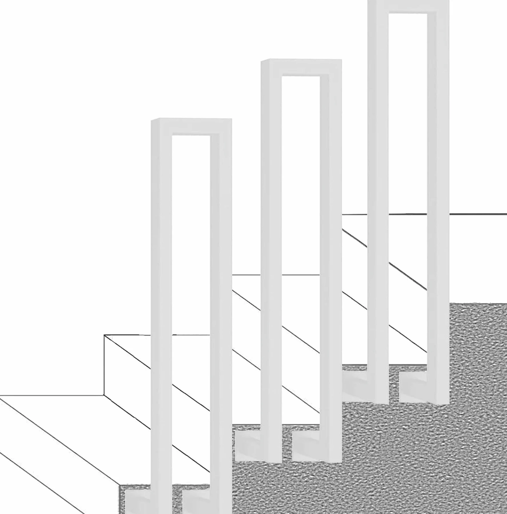 Metalowa balustrada schodowa, 35-100 cm, biała, ocynkowana rampa na 1 stopień, do użytku wewnątrz i na zewnątrz, balustrada schodowa 50 cm