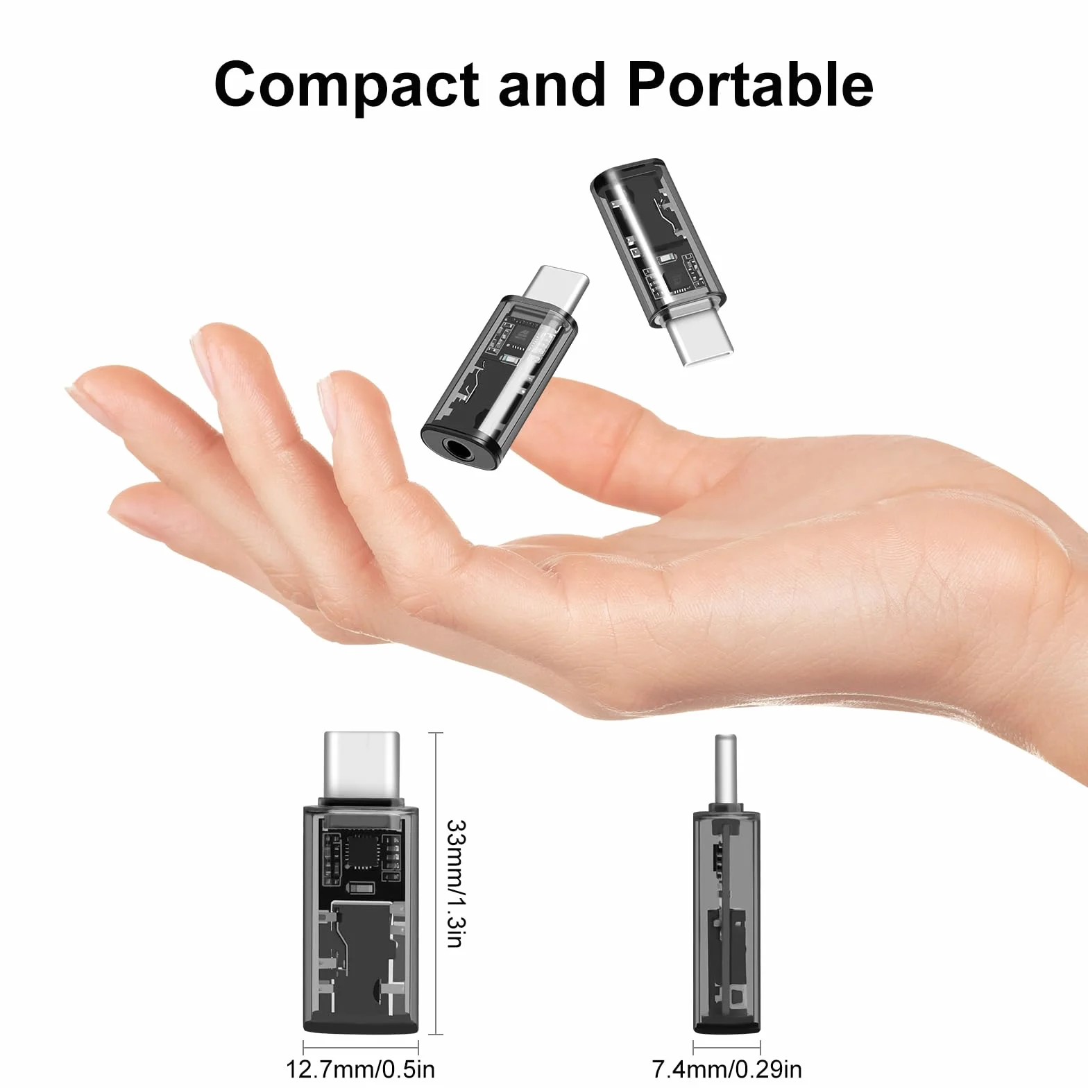 USB C to 3.5mm Audio Adapter (2 Pack) - DAC Aux Headphone Jack Adapter for iPhone 15, iPad Pro, Galaxy