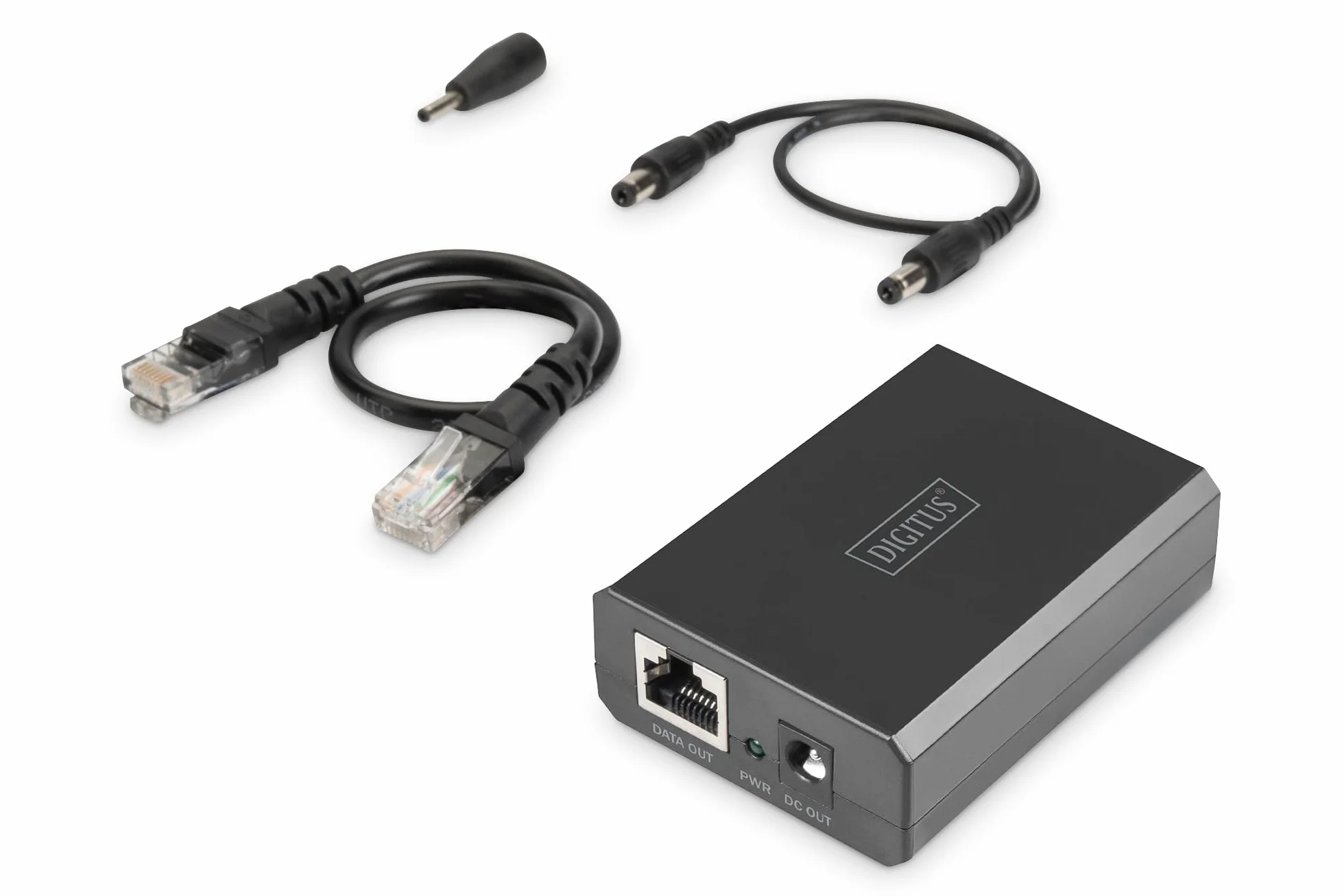 DIGITUS PoE++ Splitter Gigabit 51W 12V/24V IEEE802.3at/bt Czarny