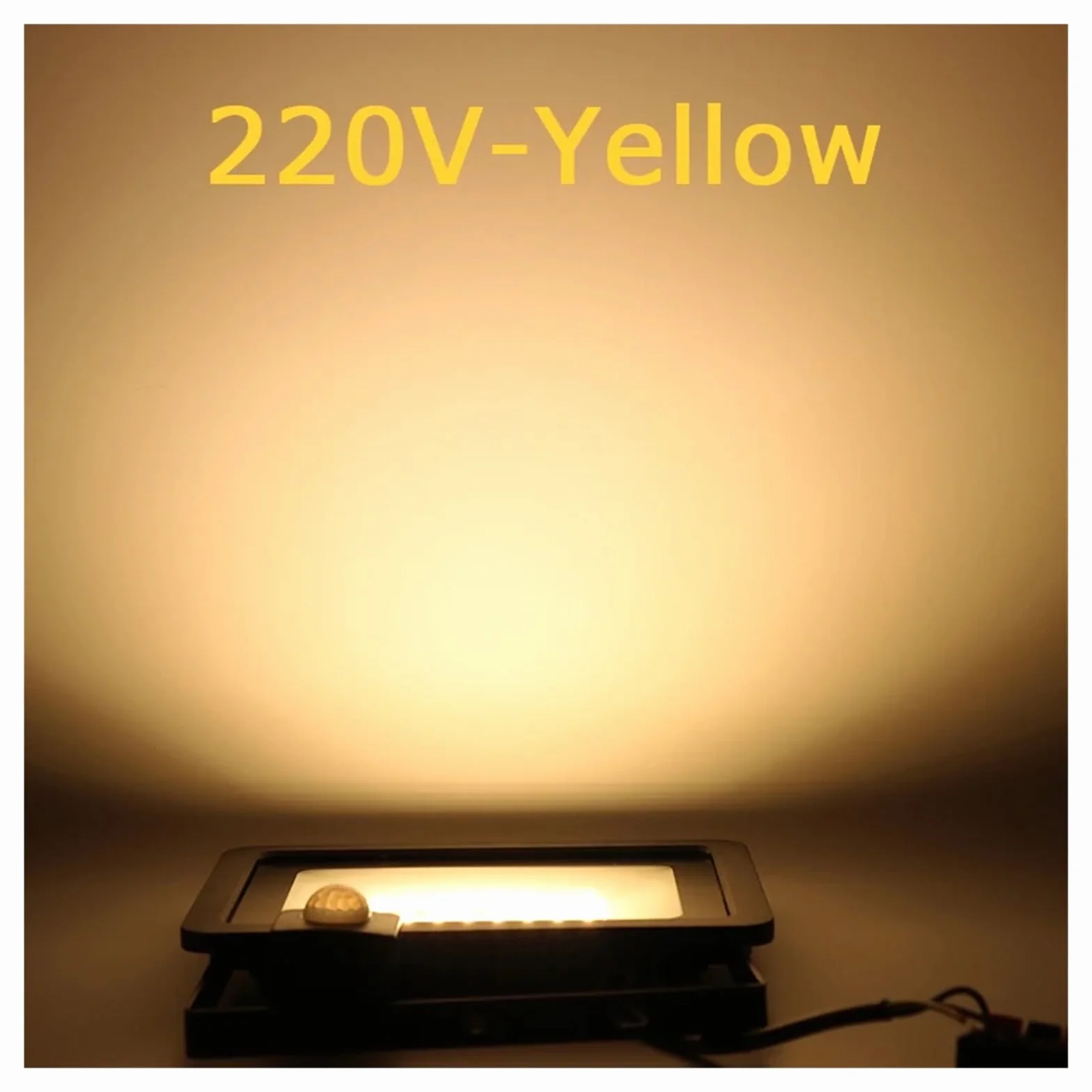 10W 20W 30W 50W 100W indukcyjne światło halogenowe Led z regulowanym czujnikiem PIR 110V 220V reflektor plac uliczny oświetlenie zewnętrzne Lucky (Size : 220V - Yellow, Material : 10W)