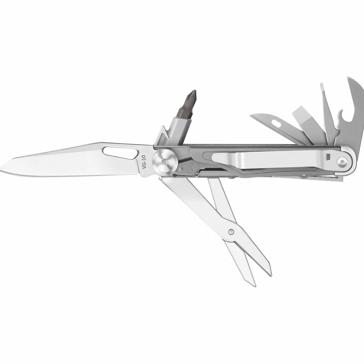ROCKTOL ST02 kieszonkowy multitool, ostrze ze stali VG-10,12 w 1, tytanowy uchwyt, klips kieszonkowy, duże nożyczki, narzędzie wielofunkcyjne na kemping, wędrówki, survival, gadżet EDC dla mężczyzn
