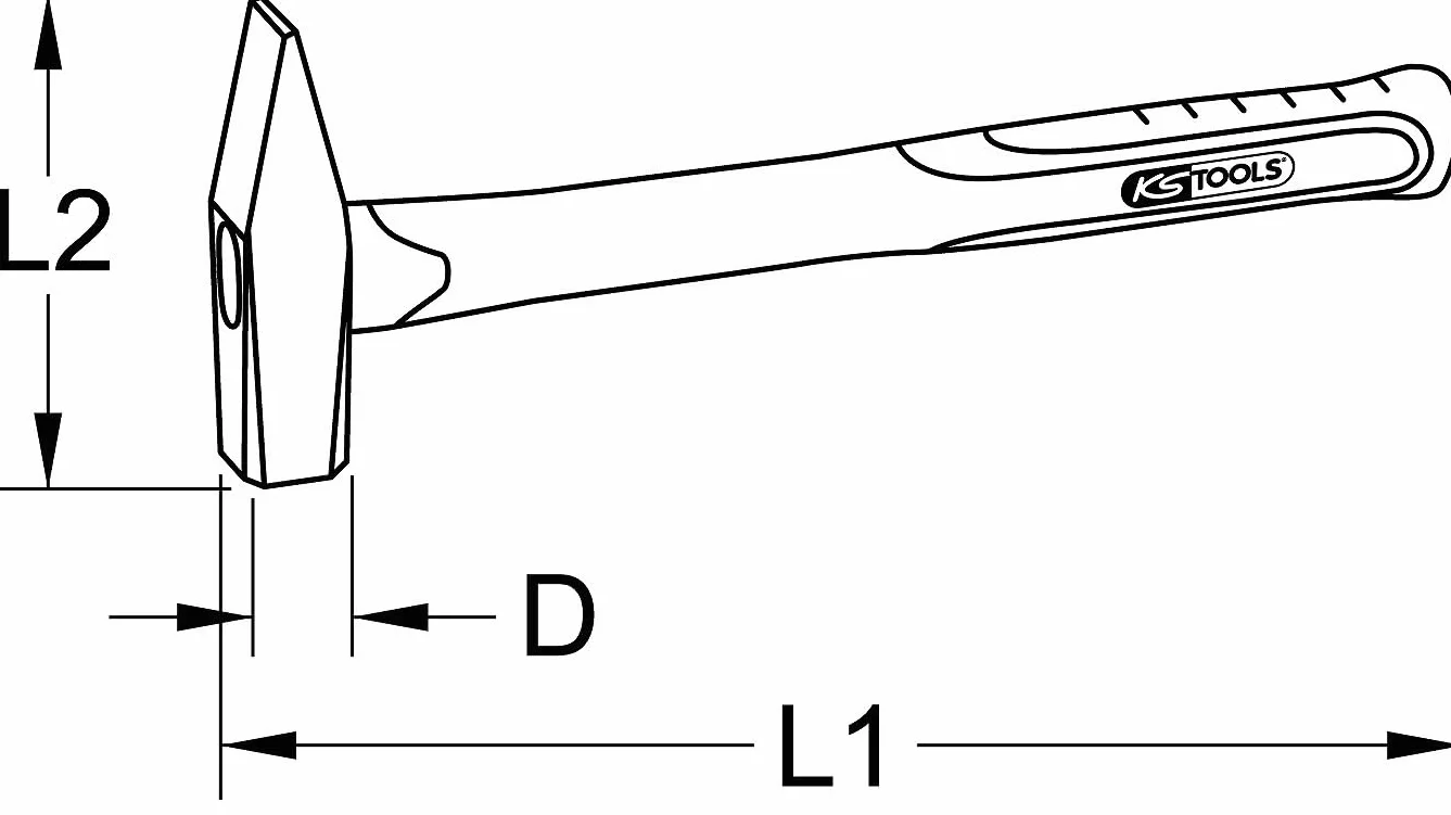 KS Tools 142.1381 Mlotek stolarski, 800g, wlókno szklane