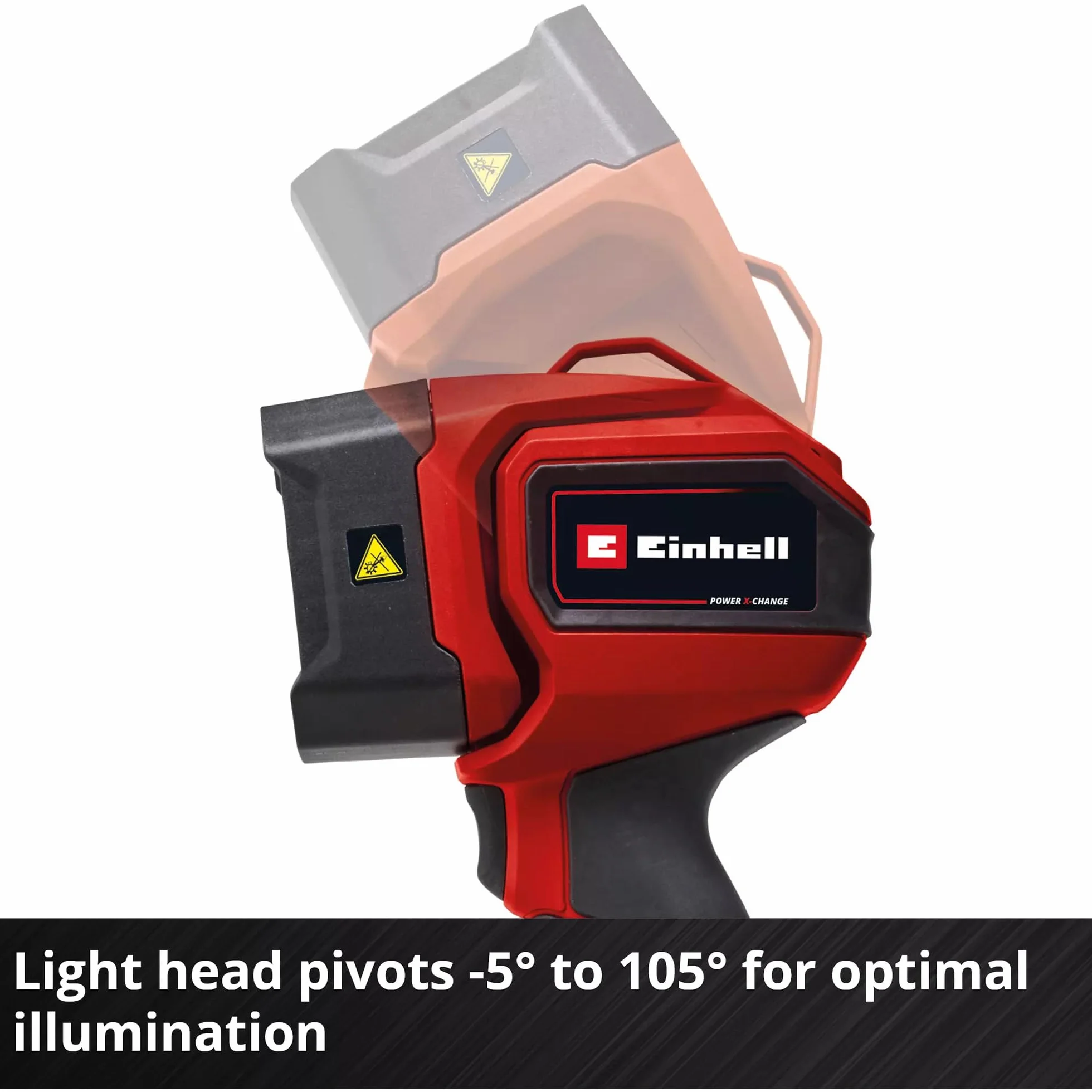 Einhell Lampa akumulatorowa TC-CL 18/350 Li-Solo Power X-Change (18 V, 350 lm, 7000 K, zasięg świecenia 30 m, obrotowa głowica świetlna, wysokiej jakości światło LED, bez baterii)