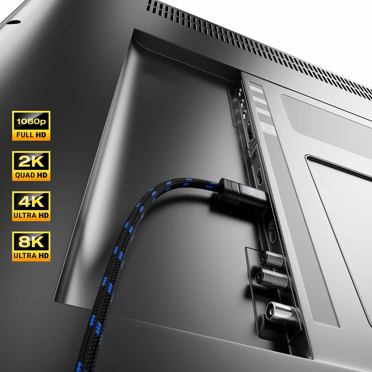 deleyCON 2m Kabel HDMI 2.1b 48G ULTRA Highspeed 8K@60Hz 4K@120Hz EARC HDCP 2.3