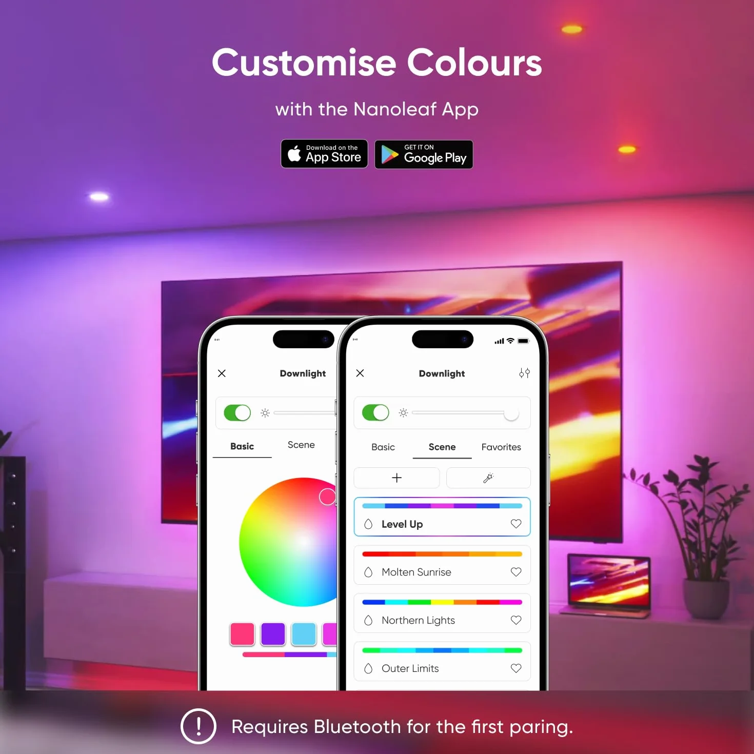 Nanoleaf Matter reflektor do zabudowy RGBCW LED, 1 inteligentna i ściemniana żarówka, 550 lumenów, wycięcie 75-85 mm, aplikacja Wi-Fi Bluetooth / sterowanie głosem (współpracuje z Alexa, Apple