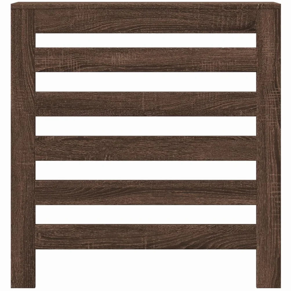 Pokrowiec na grzejnik, brązowy, dąb, 78 x 20 x 82 cm, designerska osłona chłodnicy, nowoczesna płyta MDF, pionowe listwy drewniane, dekoracyjna szafka do salonu, sypialni, przedpokoju, duża