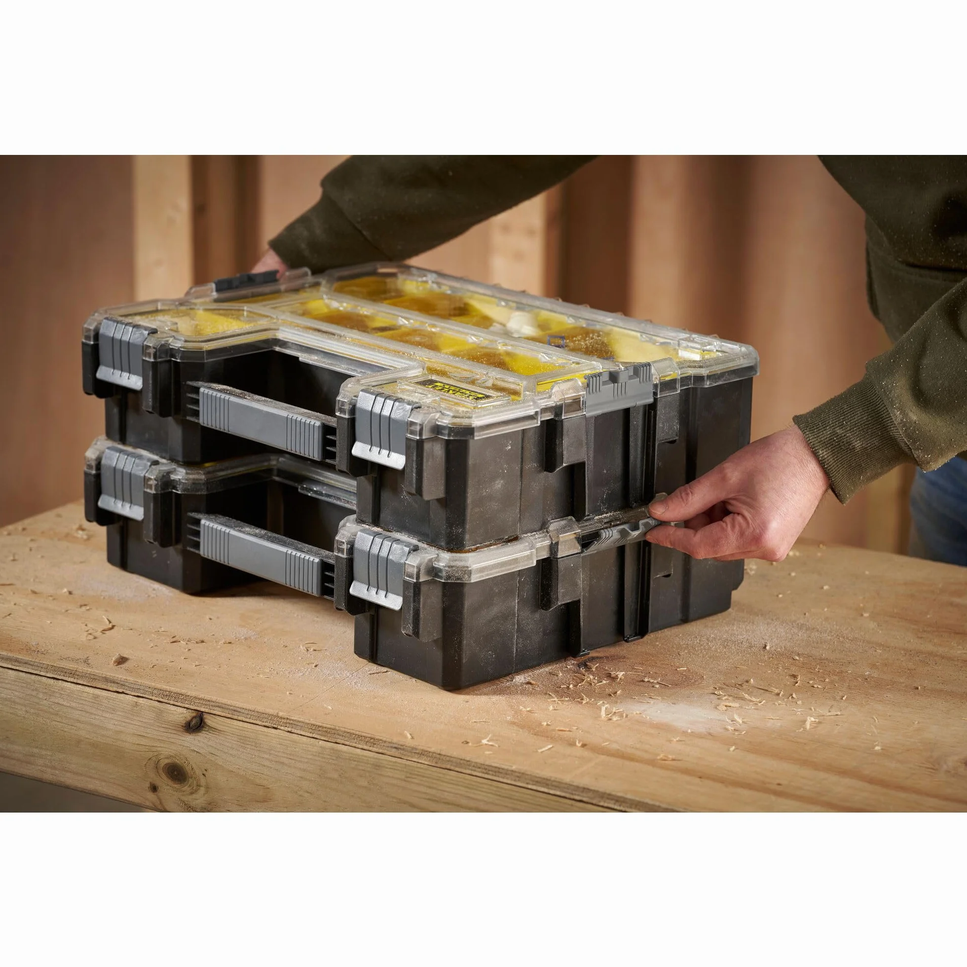 Stanley Fatmax 1-97-521 Pudełko do Przechowywania, Tworzywo Sztuczne, Żółta/Czarna, 45 x 12 x 36 cm