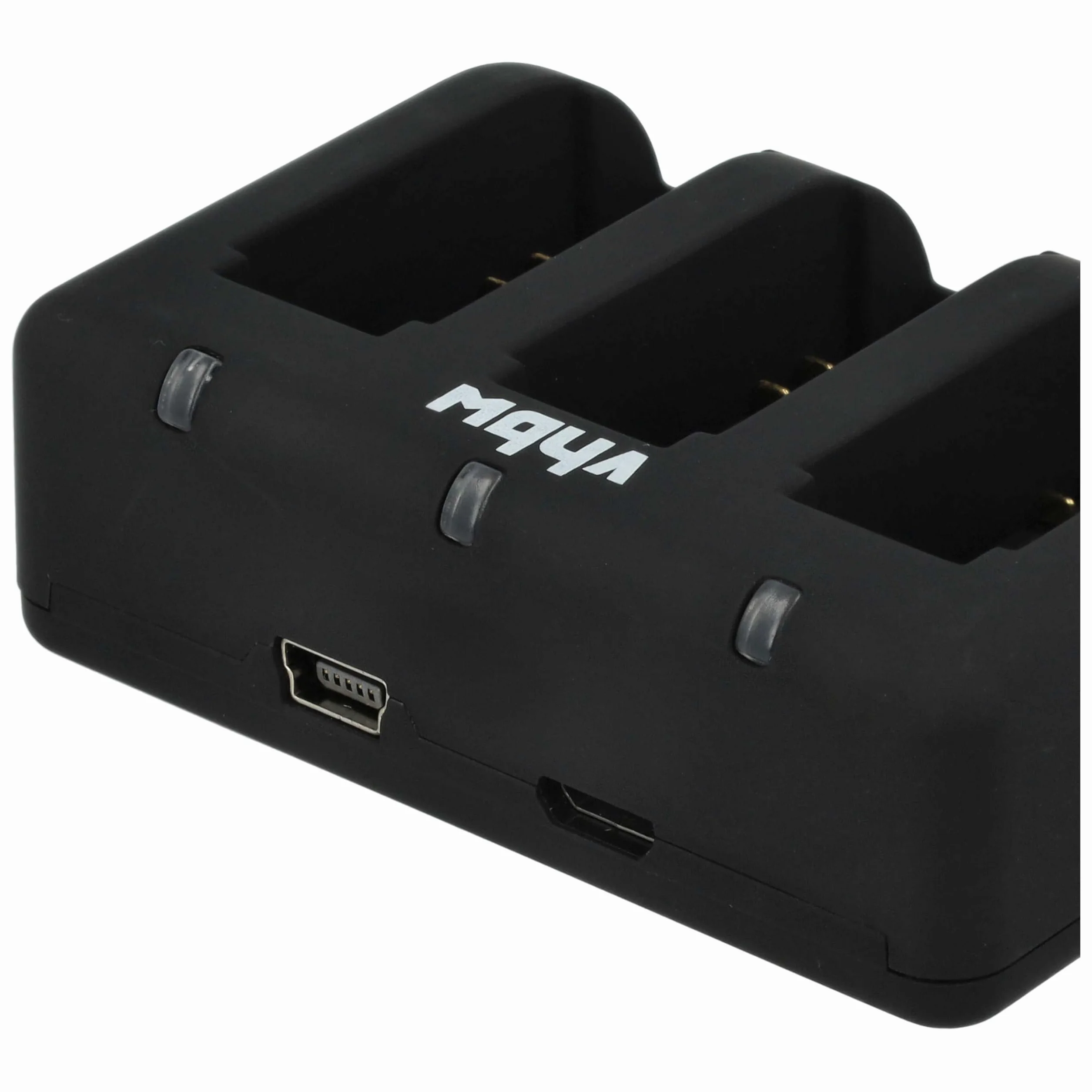 vhbw Ładowarka kompatybilna z GoPro HD Hero 4 Black Edition kamera do surfowania - 3-gniazdowa kołyska, wskaźnik stanu ładowania
