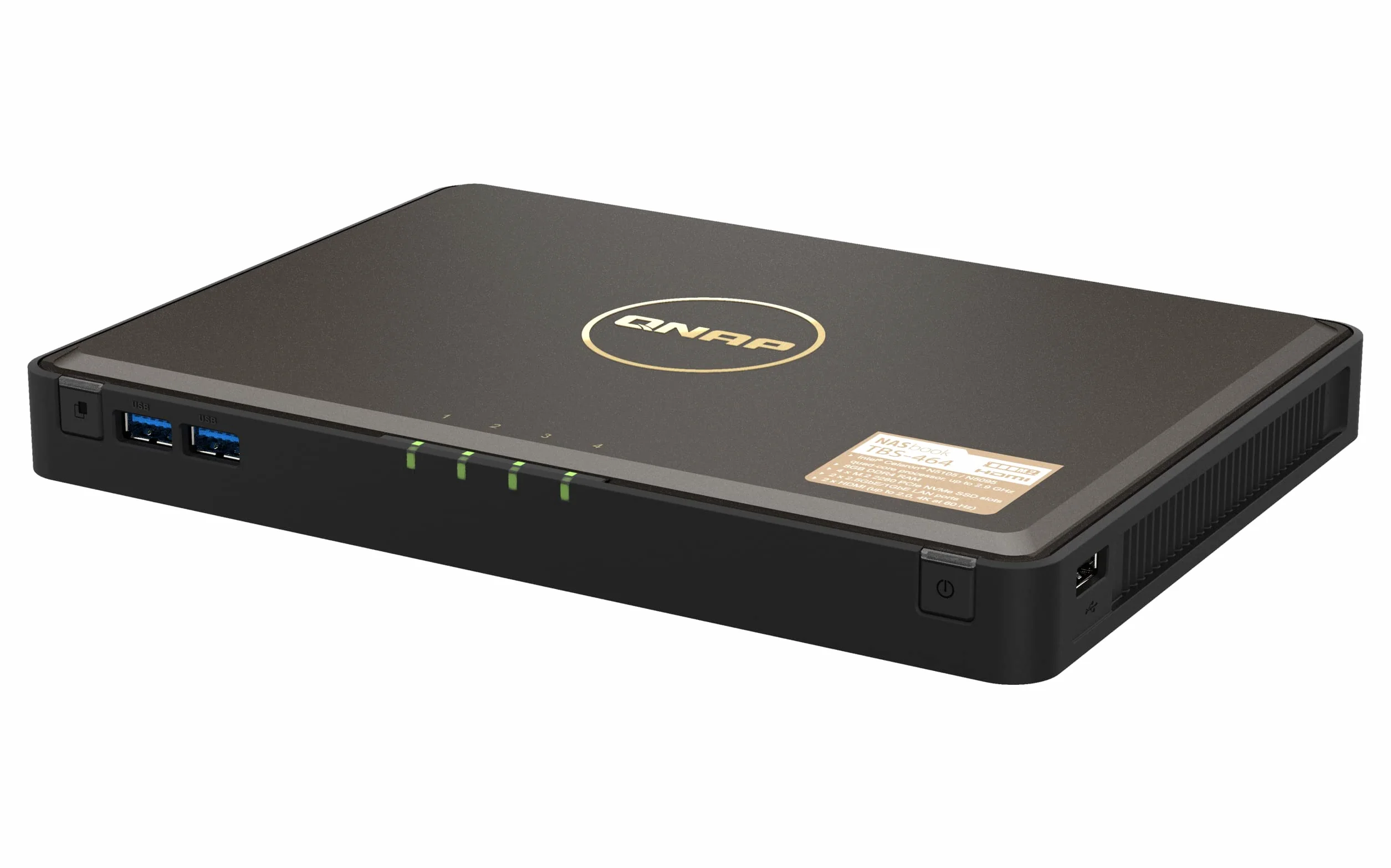 QNAP TBS-464-8G Przenośny All-Flash NASbook odpowiedni dla pracowników mobilnych i twórców treści mobilnych