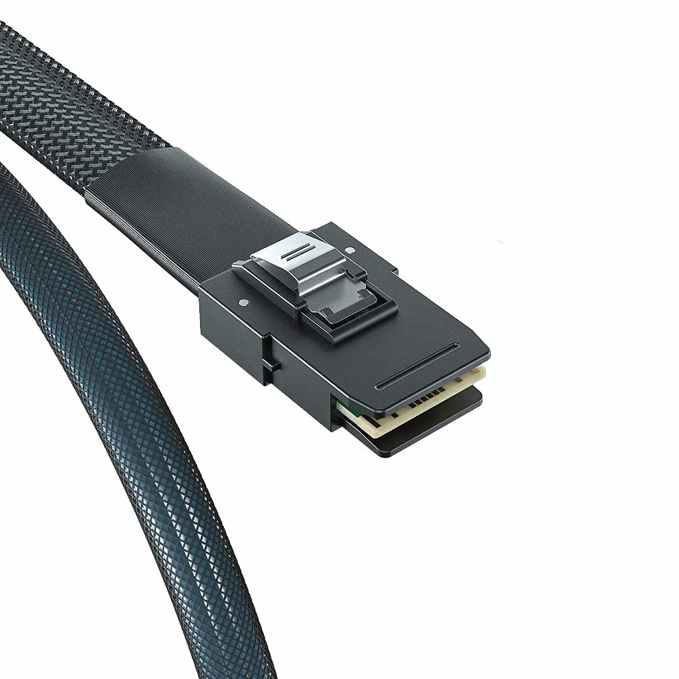 ipolex Mini SAS HD SFF-8643 do Mini SAS SFF-8087 kabel wewnętrzny 0,8m 2-pak
