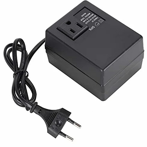 Transformator Mocy 300W Przetwornica Napięcia AC 220V do 110V Wtyczka EU Czarny 95x75x62mm