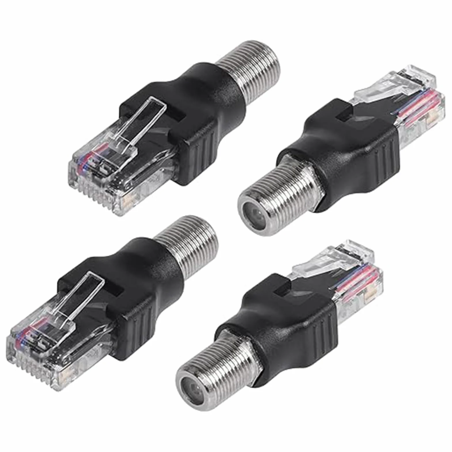 Konwerter RF na RJ45, adapter koncentryczny na Ethernet, gniazdo RF na wtyk RJ45