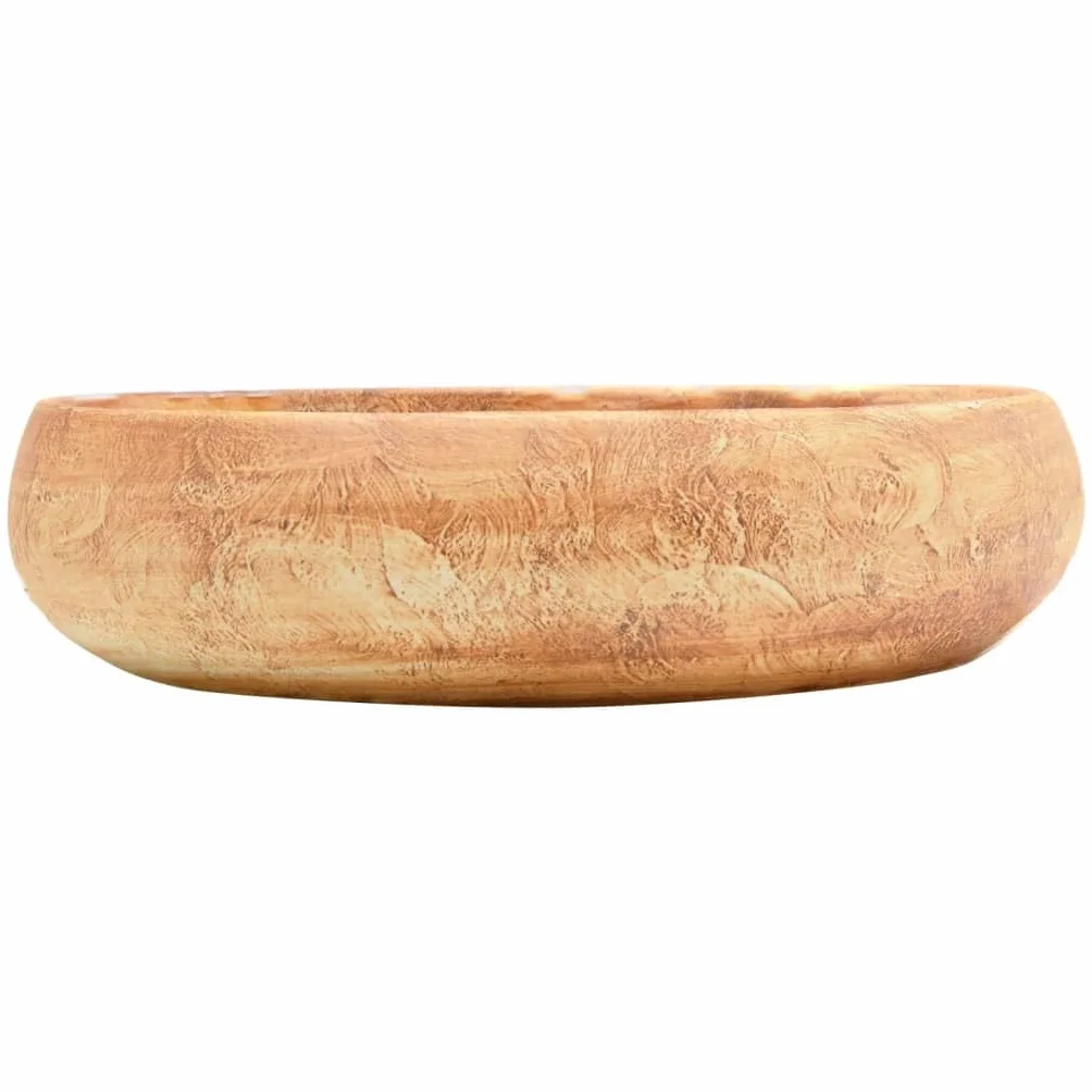 vidaXL Umywalka nablatowa, brązowa, owalna, 59x40x15 cm, ceramiczna