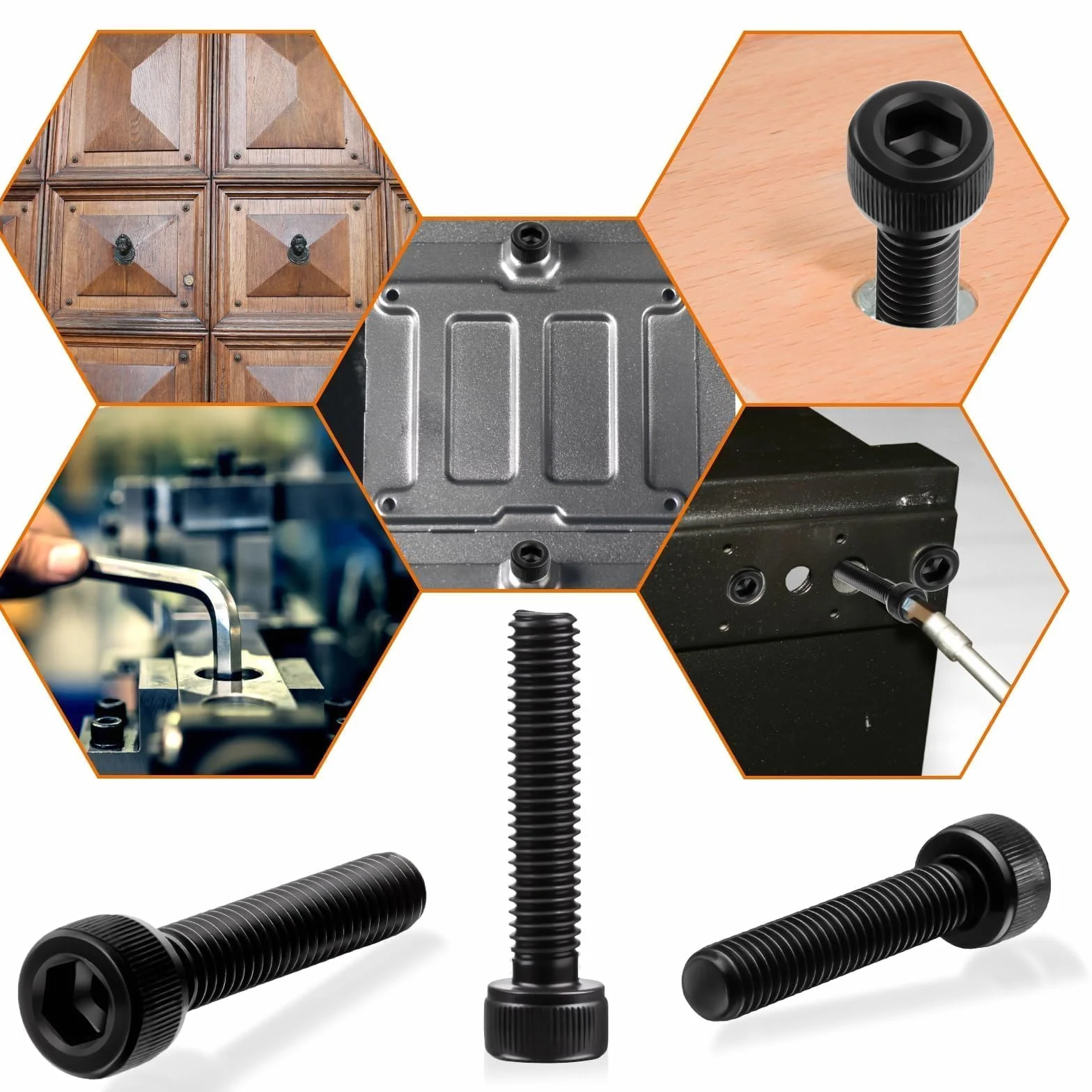 SWTYExt Śruby z łbem cylindrycznym M5 x 50 mm, czarne, 40 szt. śrub cylindrycznych z gniazdem sześciokątnym DIN 912, śruby ze stali węglowej, pełny gwint, śruby maszynowe, śruby imbusowe do akcesoriów