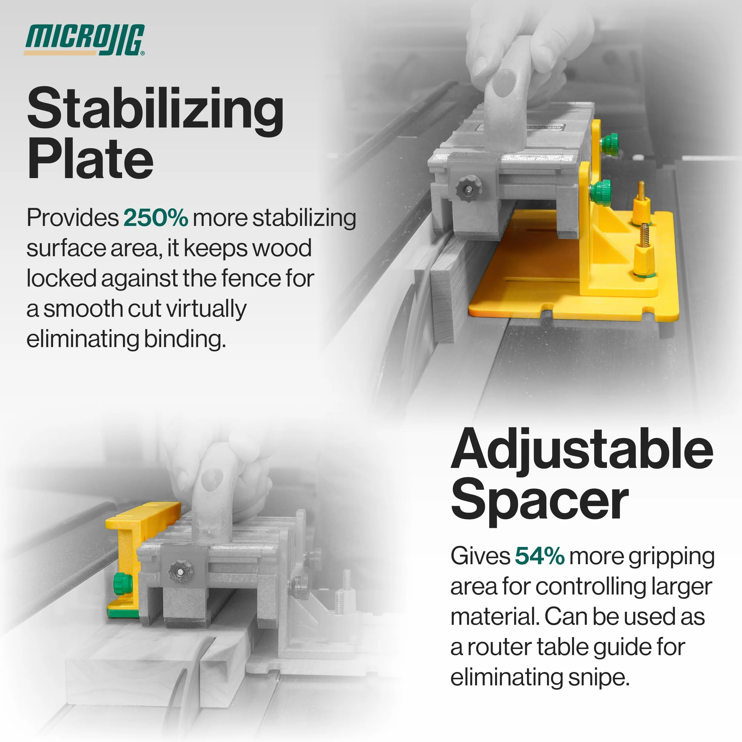 MICROJIG GRR-Ripper GRAK-404 Zestaw modernizacyjny do bloku pchanego Gr-100, żółty