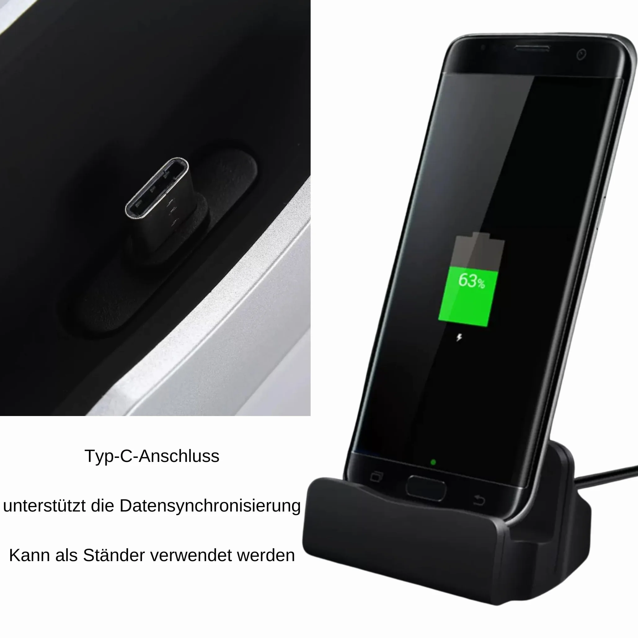 P59CS stacja dokująca USB 3.1 typu C z kablem o długości 1 m – szybka ładowarka i stacja ładująca do telefonu komórkowego, USB-C