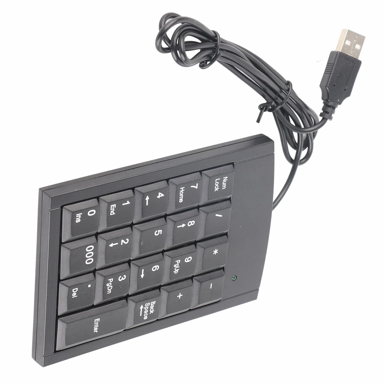 Przewodowa klawiatura numeryczna mini USB 19-klawiszowa czarna do laptopa PC