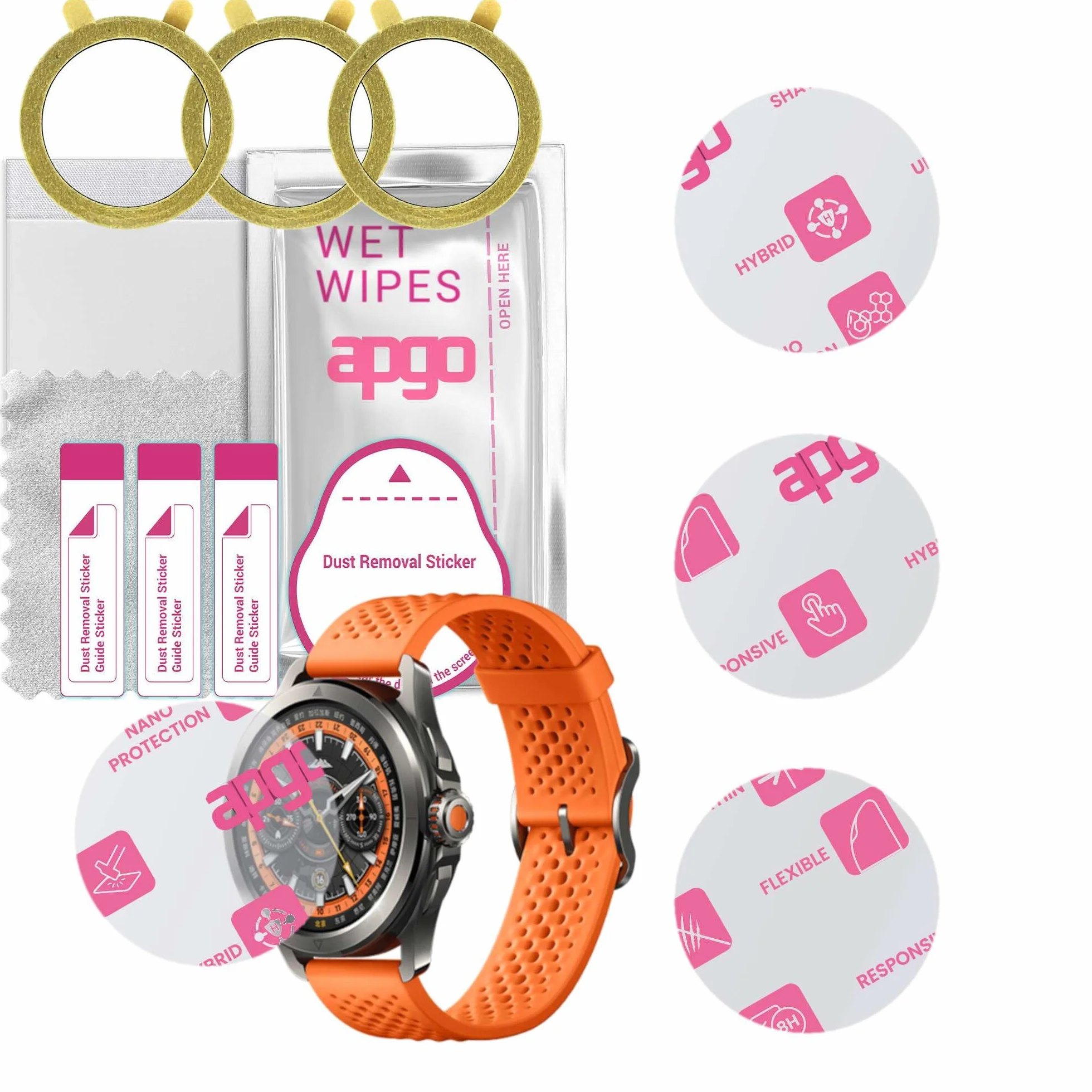 apgo Ultra-Clear Hybrid szkło ochronne do Xiaomi Watch S4 Sport, elastyczne nano, odporne na zarysowania, pełny klej