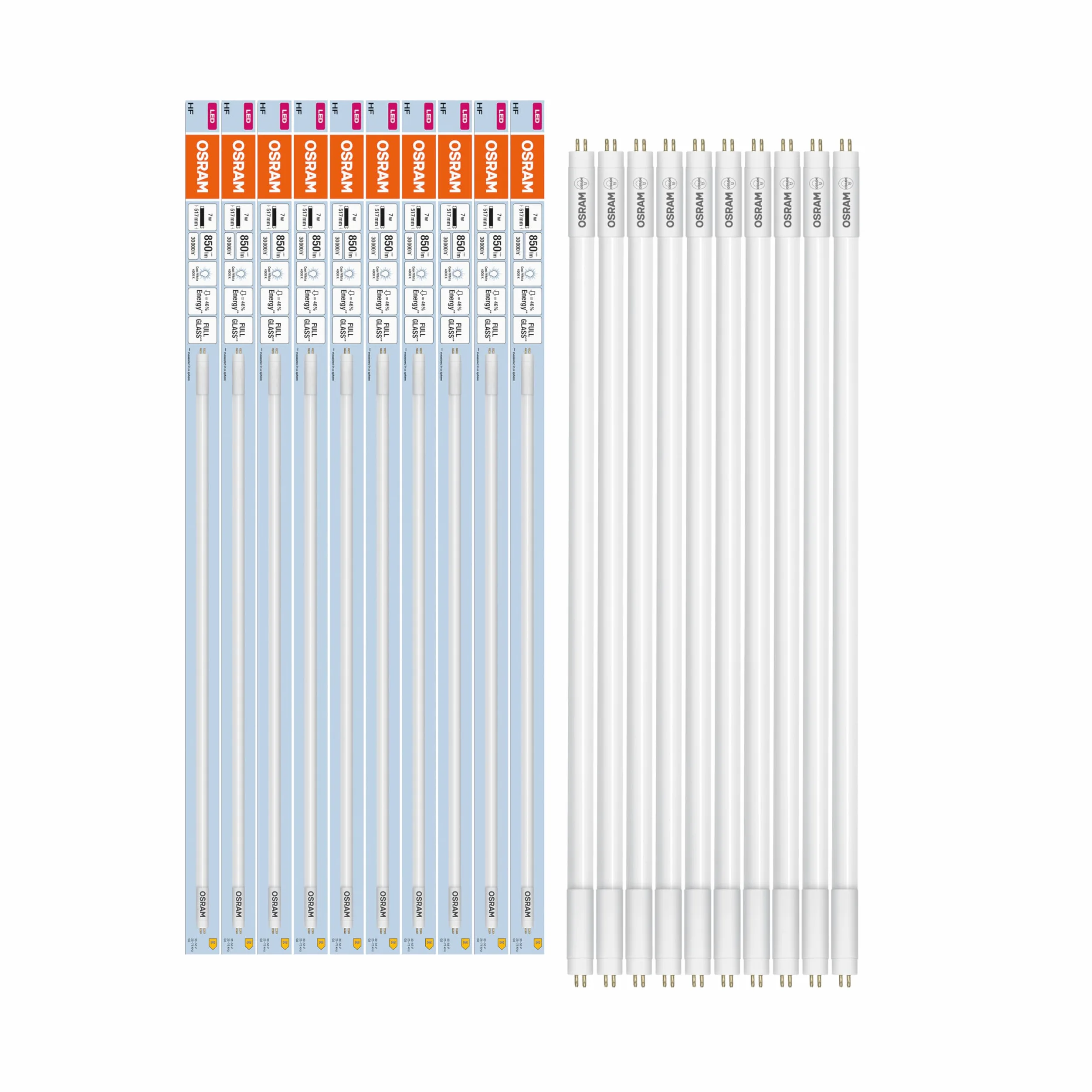 OSRAM LED T5 Hf L13 Krótki 517 mm, Liniowa Rurka LED, 7W, 850LM, 4000K, Zimne Białe Światło, Zamiennik LED dla Klasycznych Rur Fluorescencyjnych T5 z Podstawą G5