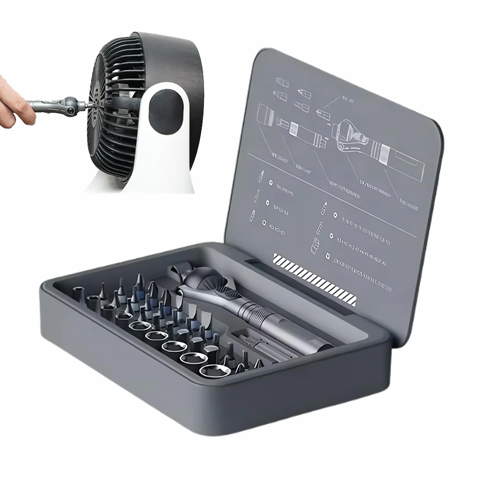 Zestaw wkrętaków z grzechotką, zestaw precyzyjnych wkrętaków z bitami magnetycznymi, wielofunkcyjne narzędzie ręczne z ergonomicznym uchwytem, wyposażenie naprawcze do mechaniki, budownictwa, obróbki