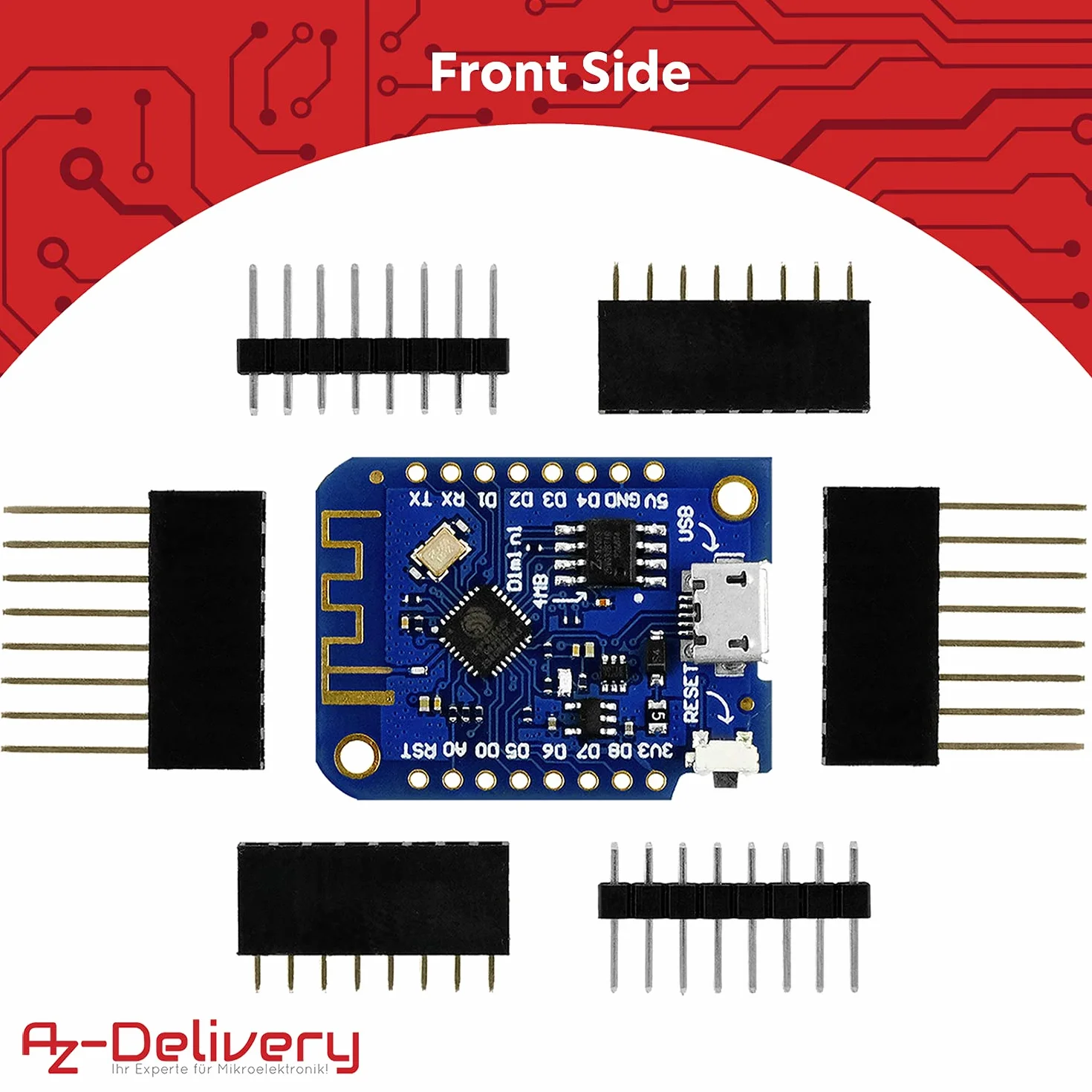 AZDelivery D1 Mini V3 NodeMCU ESP8266EX WLAN Moduł kompatybilny z Arduino