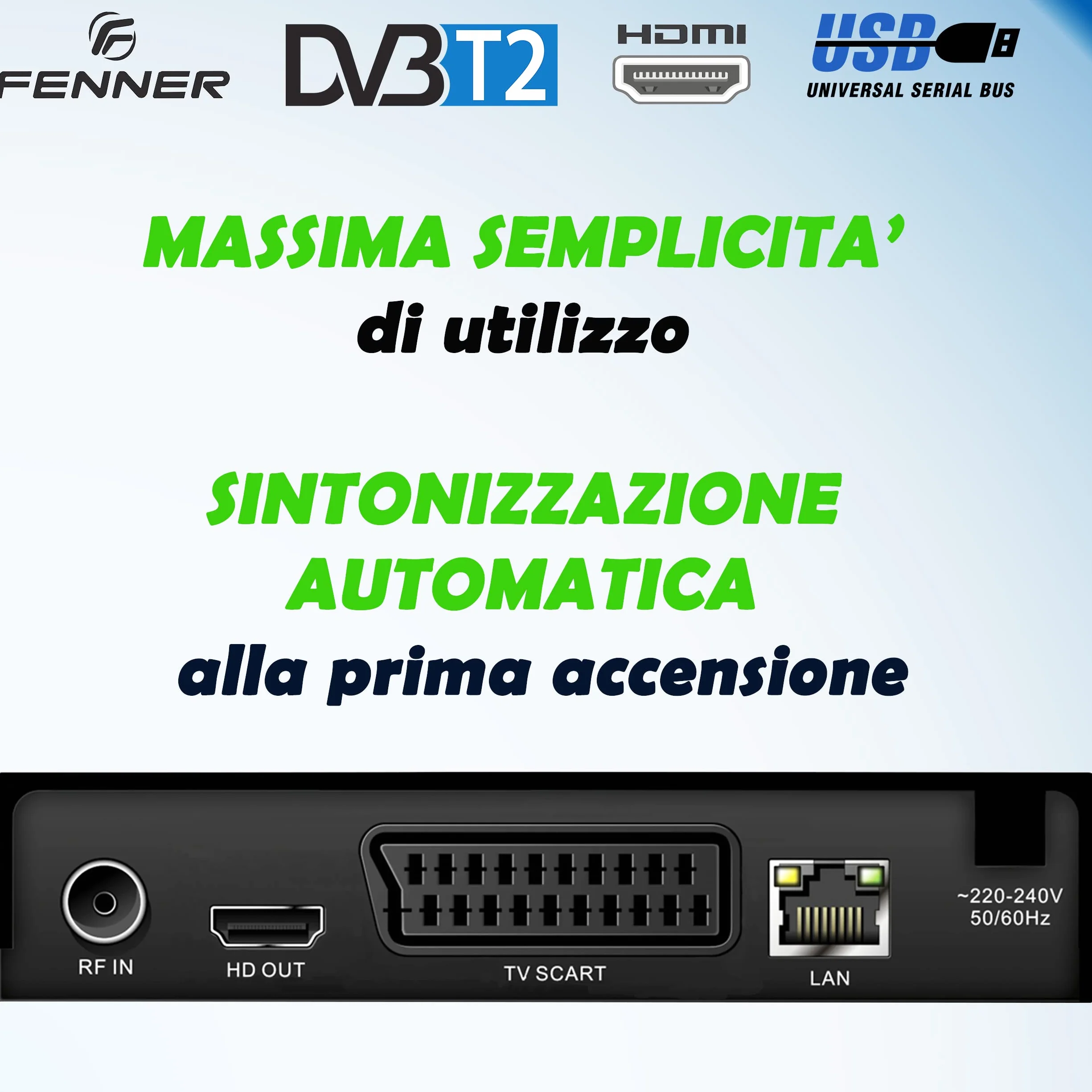 Fenner Tech Decoder FN-GX2 HD DVB-T2/HEVC USB 2.0