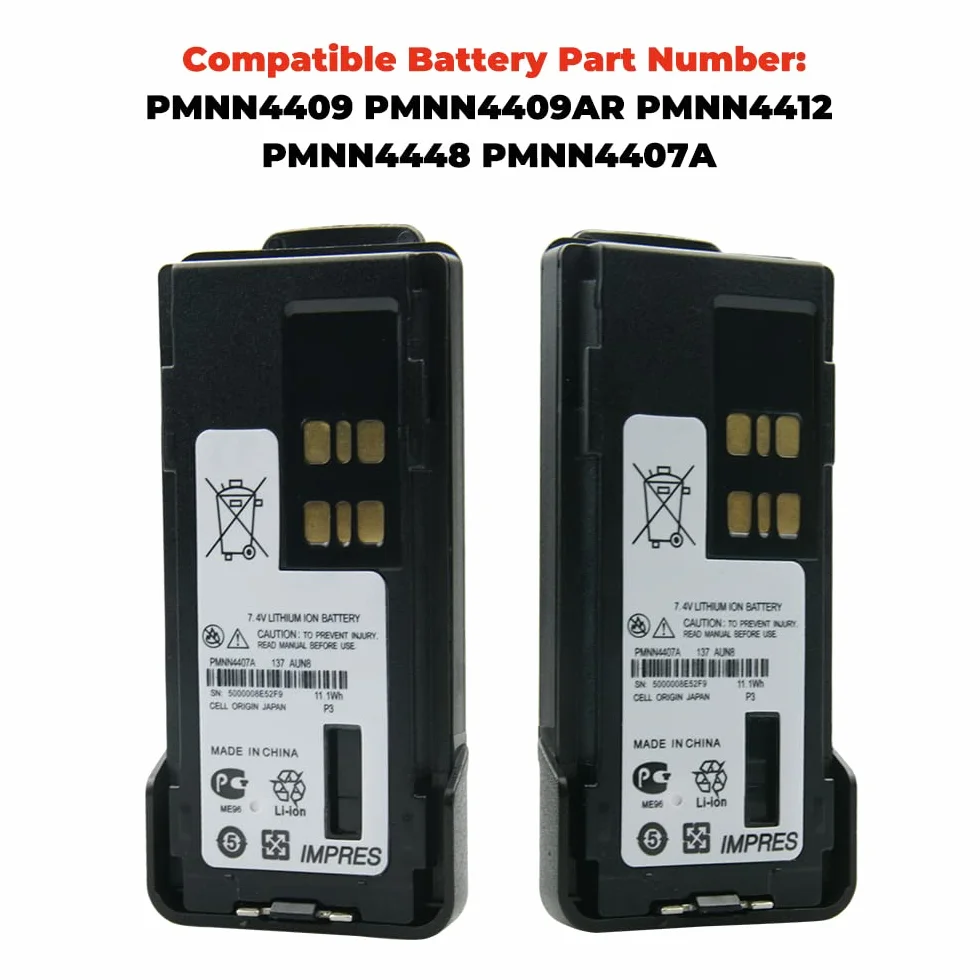PMNN4407A IMPRES Bateria do Motorola XPR3300 XPR3500 XPR7350 XPR7380 APX 1000 DP4800 XiR P8668 Bateria zamienna do radia dwukierunkowego