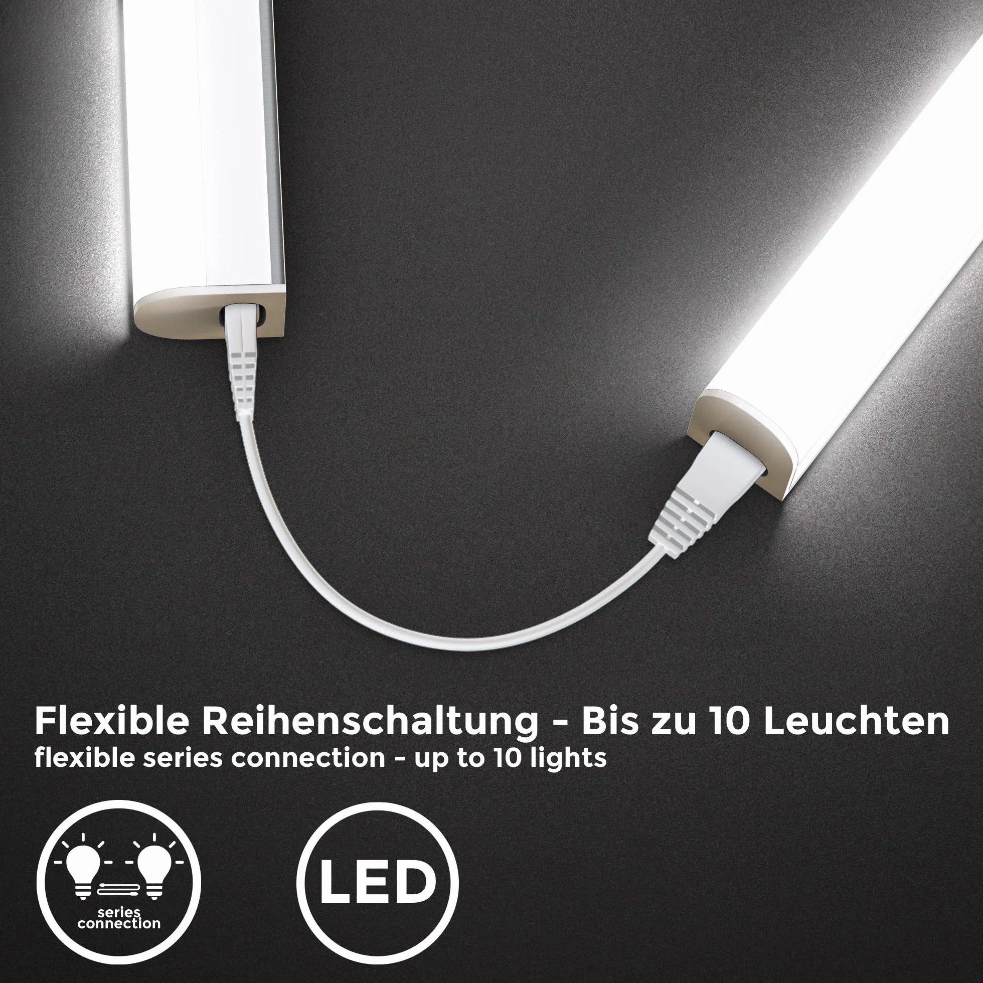B.K.Licht 2 sztuki LED oswietlenie podszafkowe I listwa swietlna I 57,3cm I 8W I 700lm I 4.000K neutralna biel I mozliwosc przedluzenia przez system wtykowy