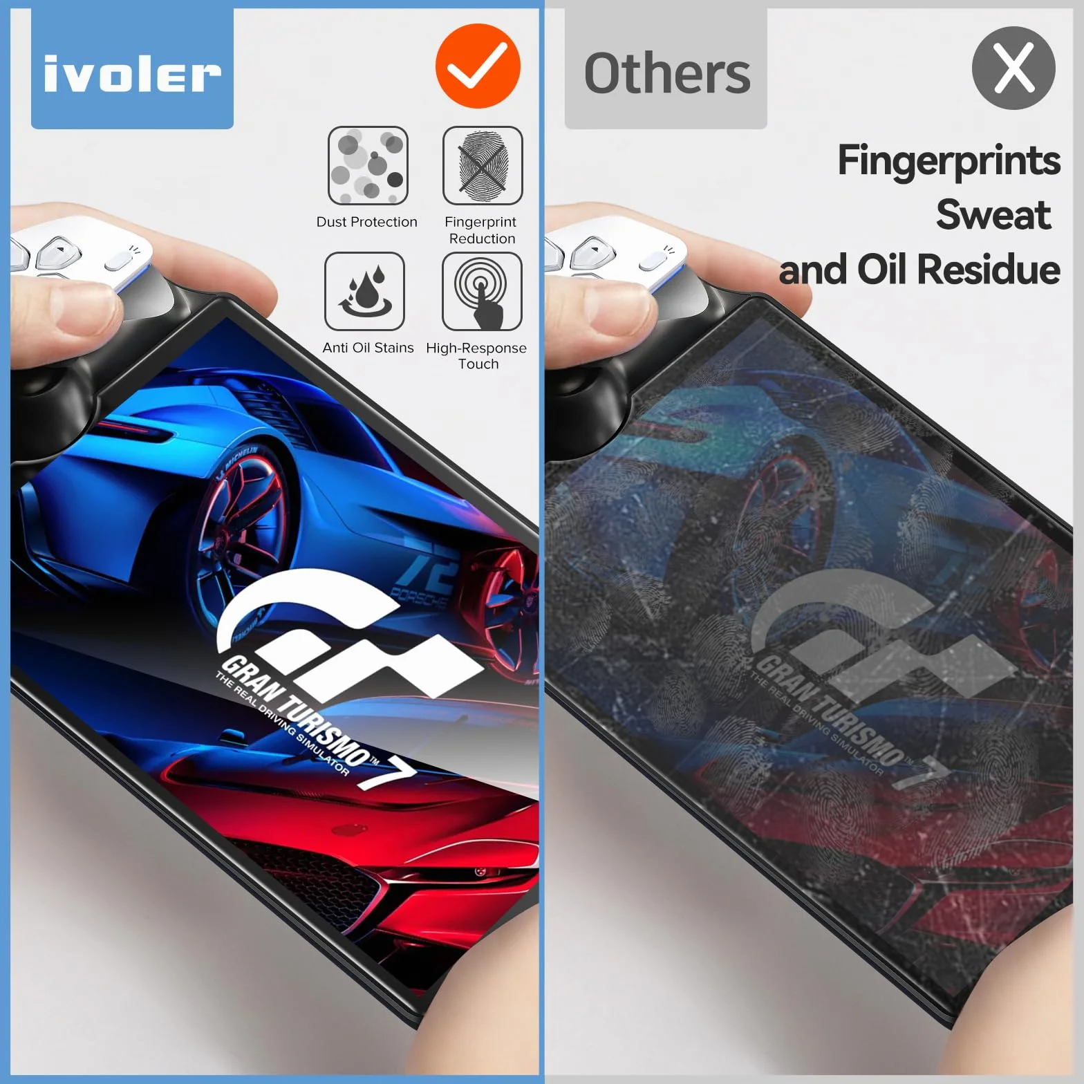 ivoler Szkło ochronne kompatybilne z PlayStation Portal Remote PlayPlayer, szkło ochronne o twardości 9H, odporne na zarysowania, przezroczyste HD, odporne na pęcherzyki powietrza, ochrona przed