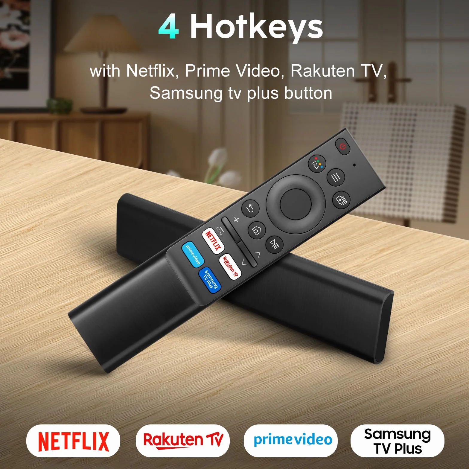 Uniwersalny dla Pilot-Samsung-Smart-TV, dla Oryginalnego Telewizora Samsung, Pilot Zastępczy z Czterema Przyciskami Skrótowymi