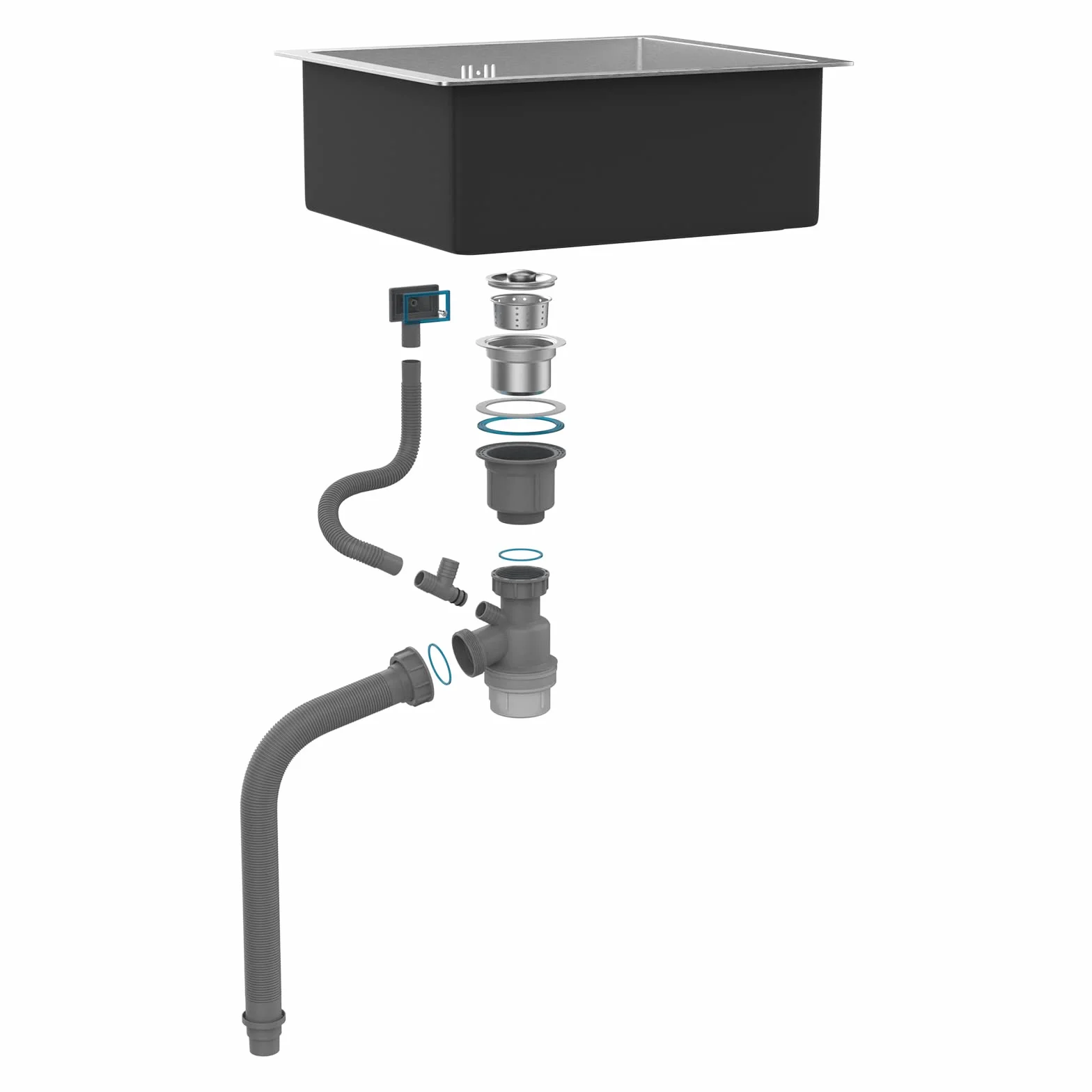 Ibergrif M85043 Zlewozmywak kuchenny ze stali nierdzewnej 50x43 cm Undermount Topmount pojedyncza miska