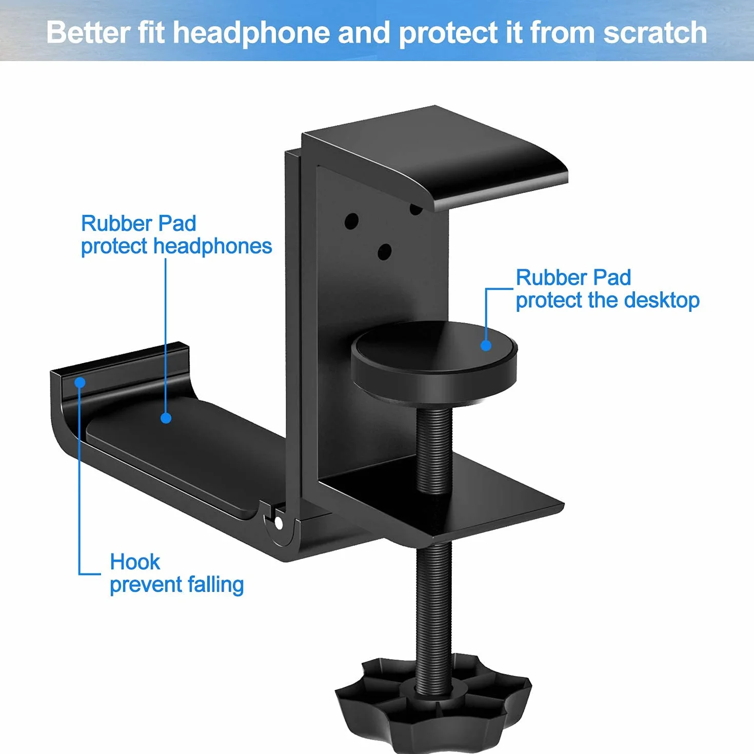 MOSUO Regulowany Uchwyt na Słuchawki Gry, Aluminiowy Stojak Bluetooth Bezprzewodowy