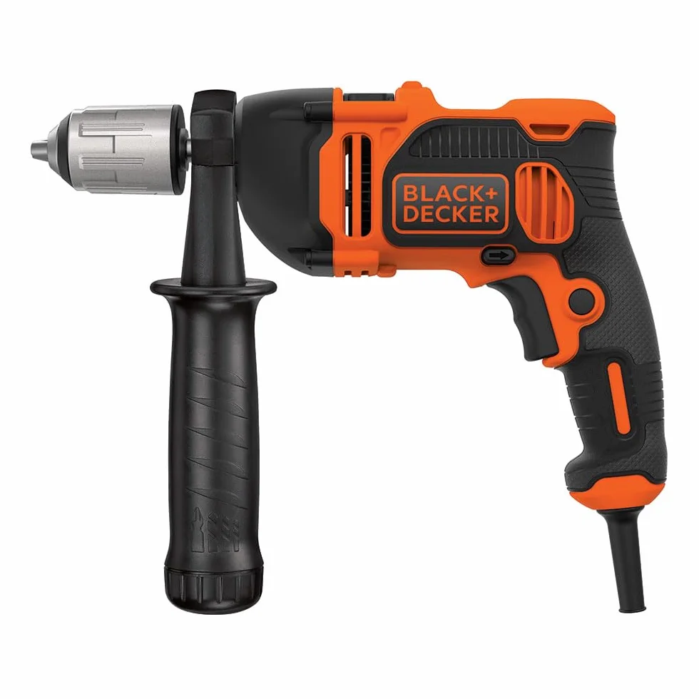 BLACK & DECKER Solidny Taladro percutor 850w, portawiertłos 13mm metal, 0-3.100 rpm, 54.400 ipm. incluye 3 wiertłos (mampostería), 3 wiertłos (drewno dla profesjonalistów i majsterkowiczów 850w 13mm