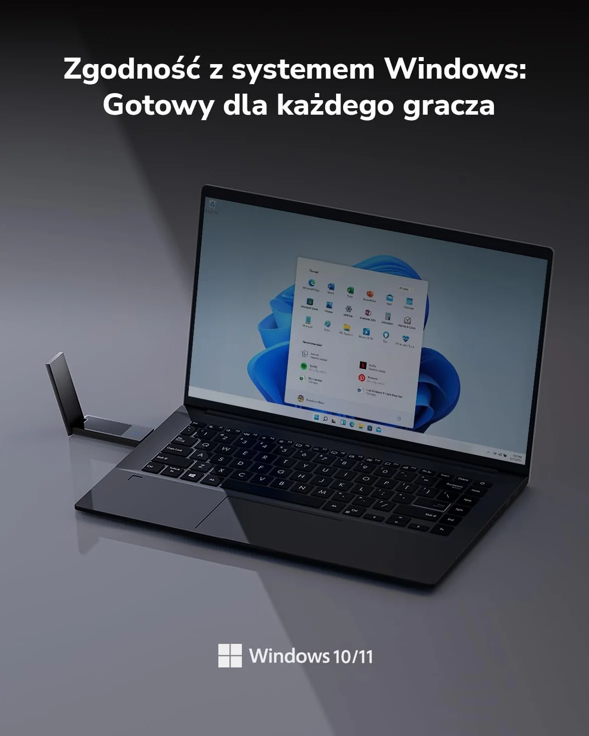 Cudy WU6500 BE6500 Tri-Band Wi-Fi 7 USB 3.0 adapter do komputera stacjonarnego, 6 GHz, 4K-QAM, 160 MHz, WPA3
