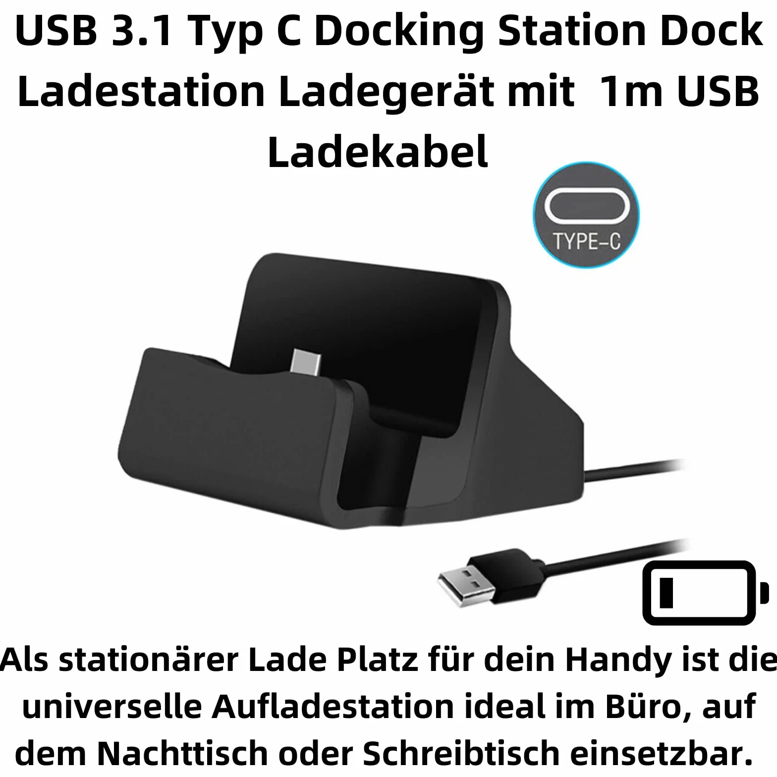 P59CS stacja dokująca USB 3.1 typu C z kablem o długości 1 m – szybka ładowarka i stacja ładująca do telefonu komórkowego, USB-C